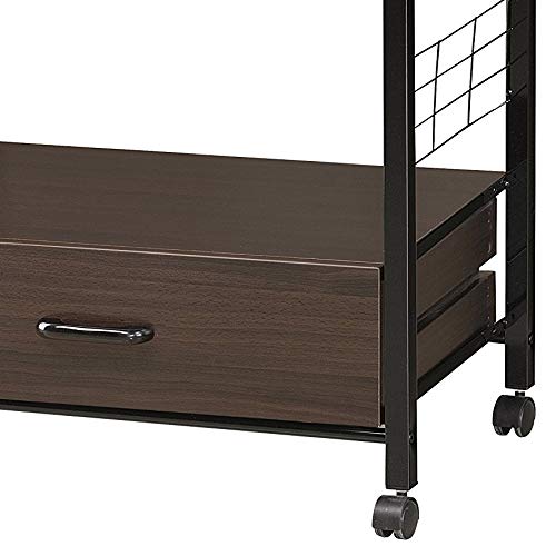 Black Crown Mark Kitchen Shelf with Casters - Heavy Duty Rolling Storage Shelf for Pantry, Garage, or Laundry Room Organization