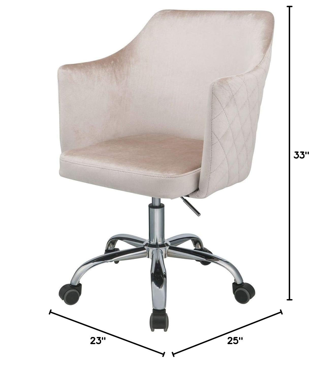 Velvet Vanity Chair with High Back - Diamond Tufted Office Bucket Chair for Bedroom & Living Room, 360° Swivel Desk Chair - Perfect for Makeup, Dressing Table & Home Office Workspace