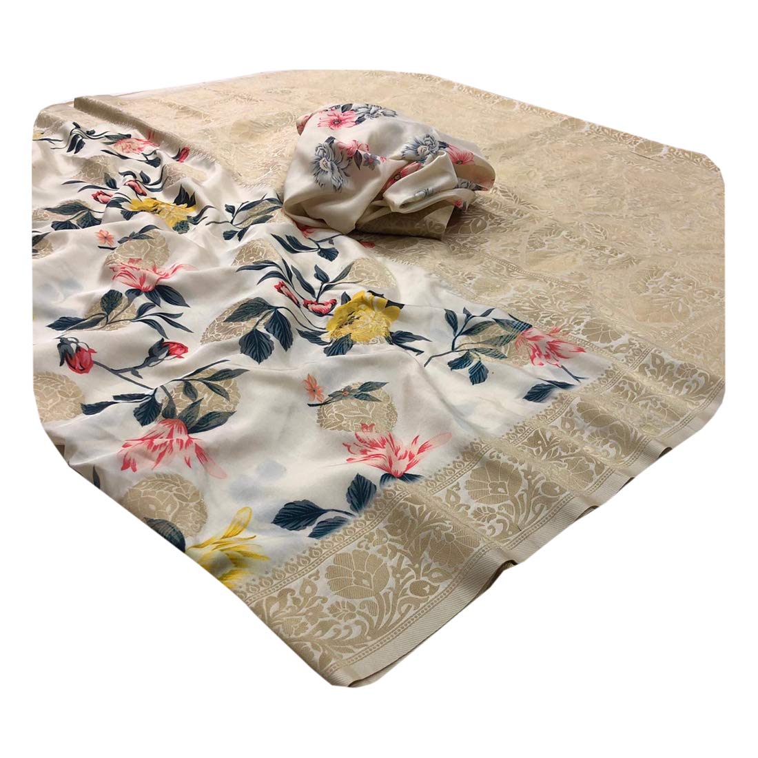 PINKKART Soft Silk Digital Print Saree for Women | Elegant Wedding, Party & Festive Wear | Indian Diwali Gift & Bridal Sari with Blouse (Style 4577) | Perfect for Traditional Celebrations, Cultural Events & Special Occasions