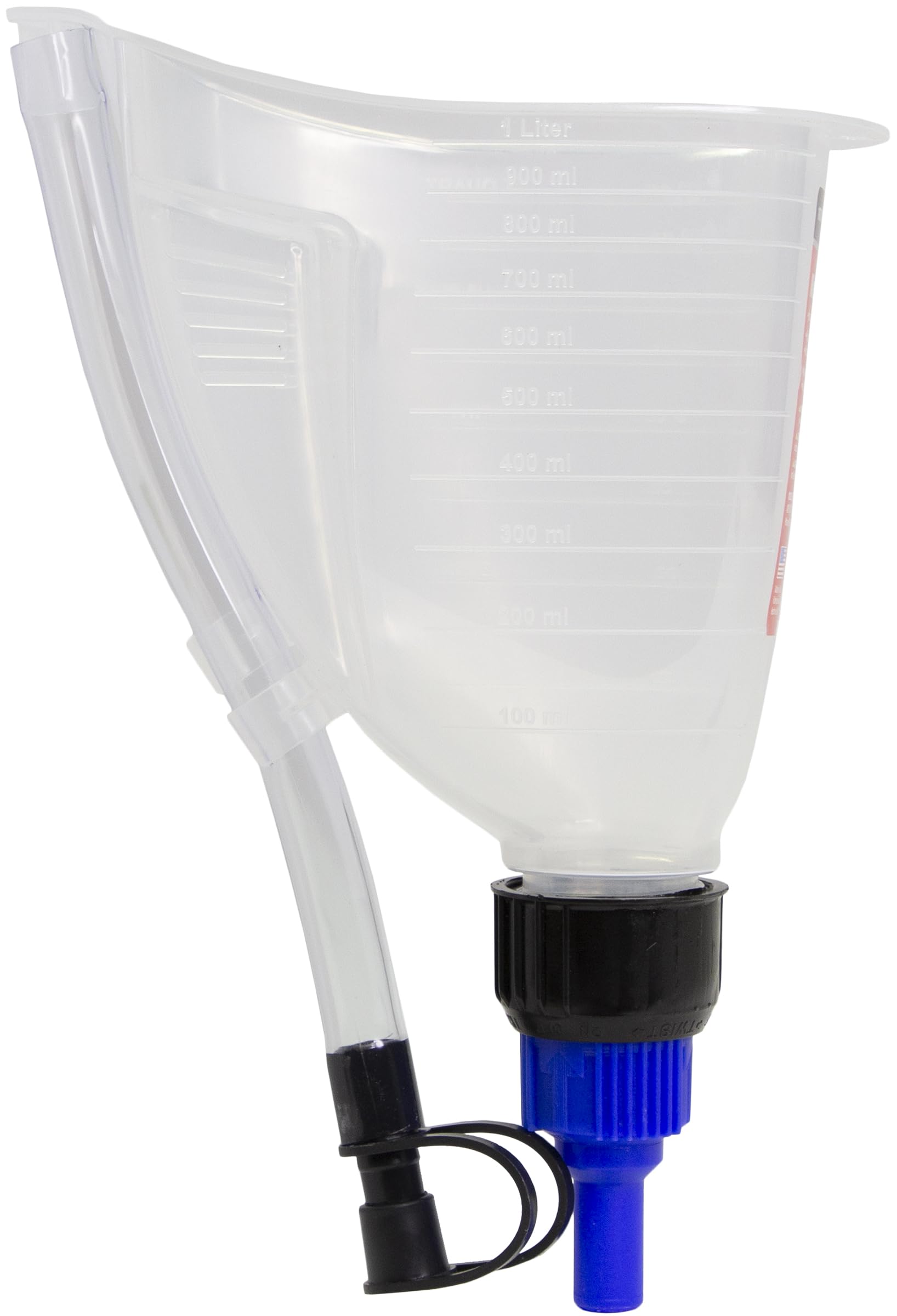 FloTool Hopkins 10704 Measu-Funnel with On/Off Spout - 2 Quart Black Plastic Funnel for Automotive Fluids, Oil Changes & DIY Projects