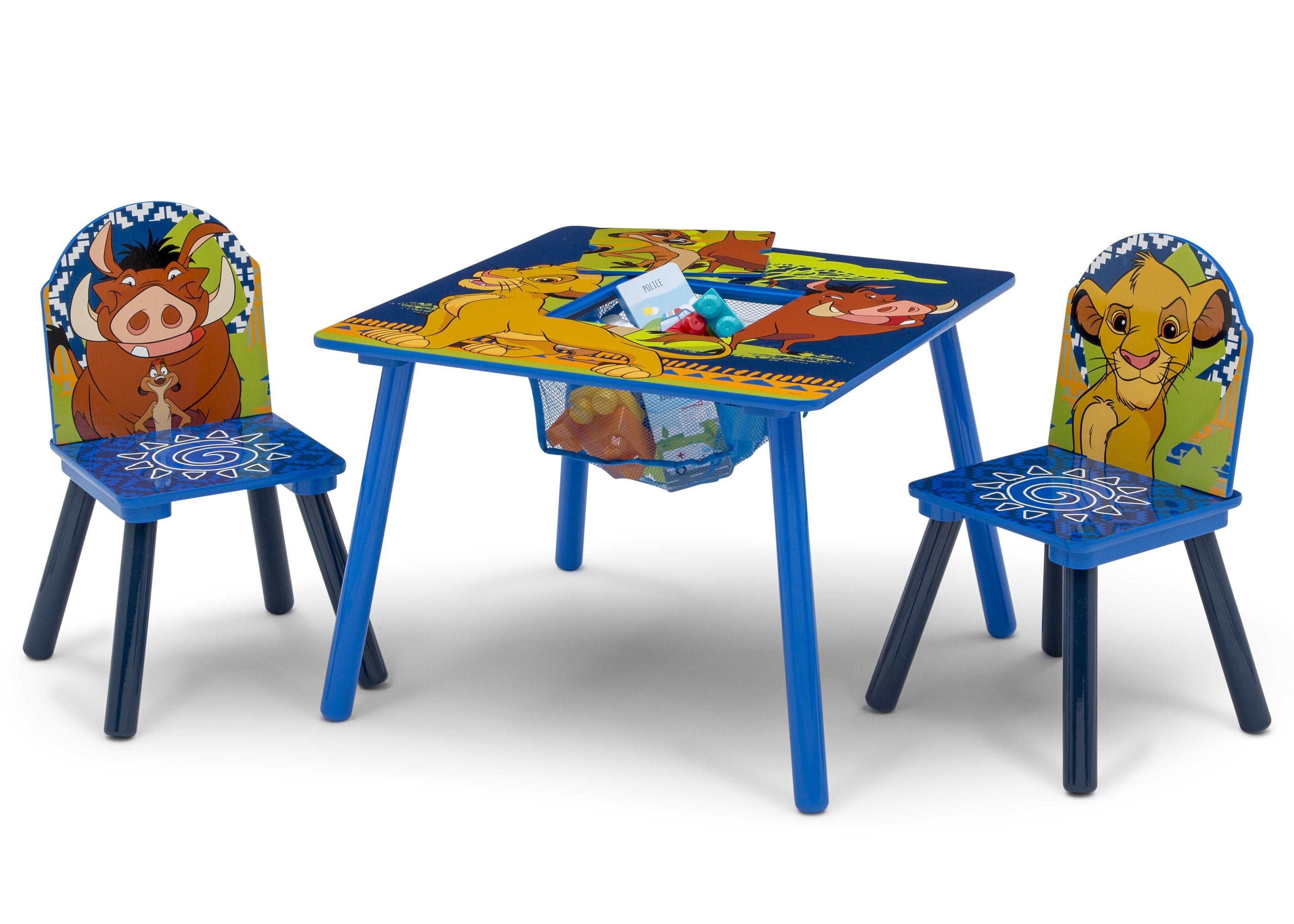 The Lion King Kids Table and Chair Set with Storage - Disney Themed Playroom Furniture for Toddlers & Children - Perfect for Playtime, Snacks, and Learning Activities