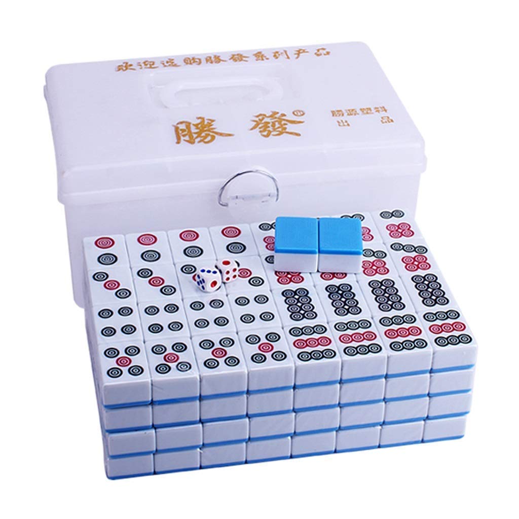 Premium 108-Piece Mahjong Game Set with Plastic Storage Box - Classic Chinese Mahjong Tiles for Home, Family Gatherings & Game Nights - Perfect for Beginners & Enthusiasts