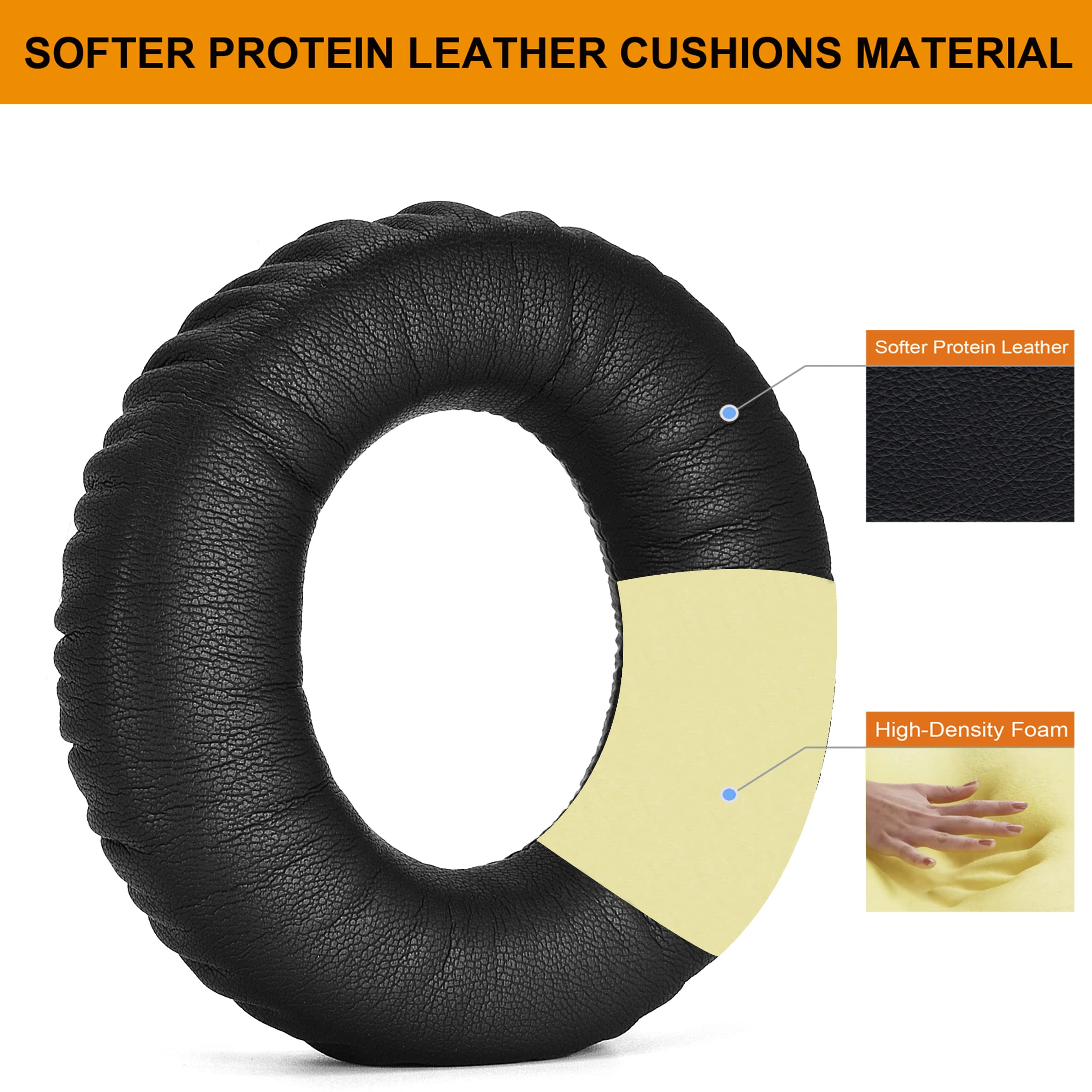 Evolve 80 Replacement Ear Pads - Soft Leather Noise Isolating Cushions Compatible with Jabra Evolve 80/80 UC/80 MS Wired Headsets | Premium Memory Foam & Easy Snap Installation | Perfect for Office, Call Centers & Remote Work