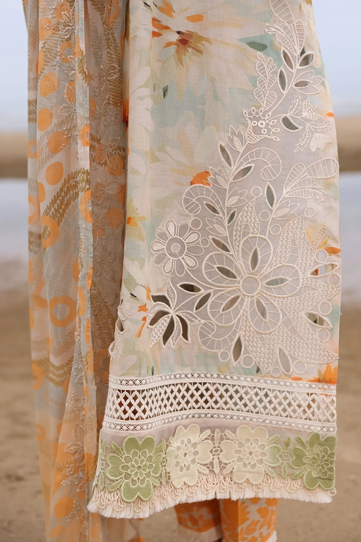 Nureh Gardenia Stitched Floral Design - Elegant Home Decor for Living Room, Bedroom & Wedding Events