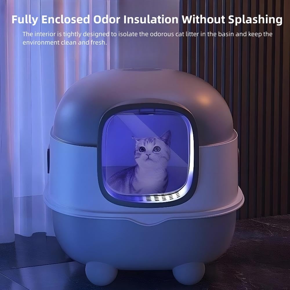 Premium Purple Cat Litter Box - Odor Control & Easy Cleaning for Indoor Cats | Perfect for Small Spaces & Multi-Cat Homes