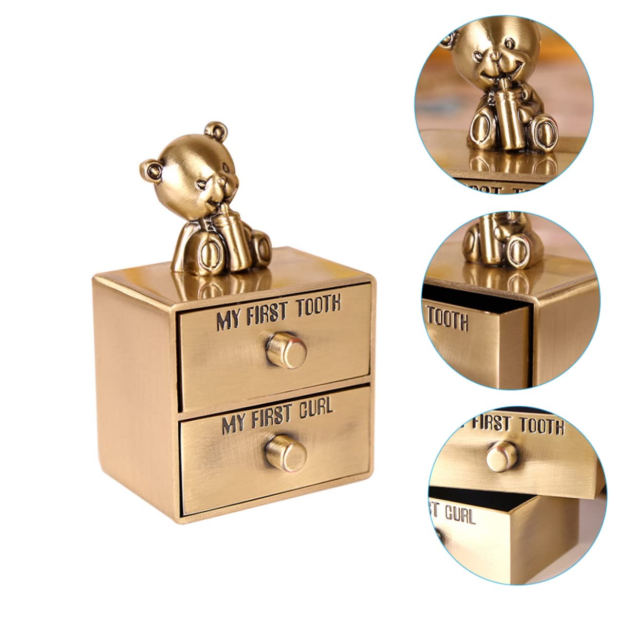 SHOWERORO Metal Tooth Box - Teeth Storage Case for Keepsakes & Baby Teeth