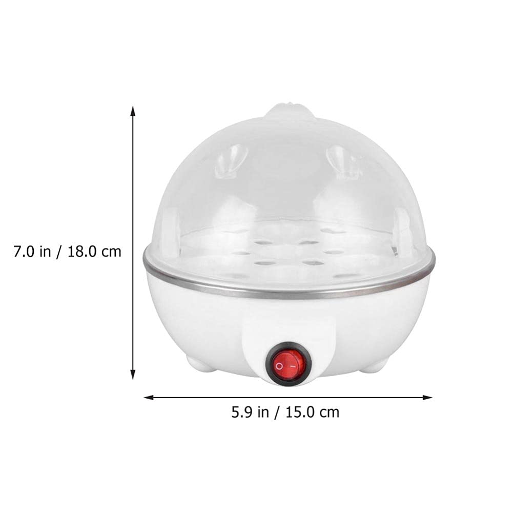 Hemoton 7-Egg Electric Egg Cooker - Rapid Boiling, Auto Shut Off, Easy-to-Use Egg Steamer for Perfect Soft/Medium/Hard Boiled Eggs - Ideal for Home Kitchen, Breakfast Meal Prep & Healthy Cooking (US Plug)