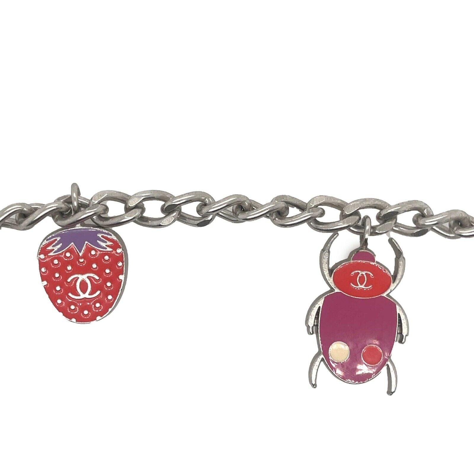 CHANEL Ladybug CC Necklace & Belt Set - Garden Flower Charms 04P Silver | Elegant Jewelry for Women, Perfect Gift for Valentine's Day & Special Occasions
