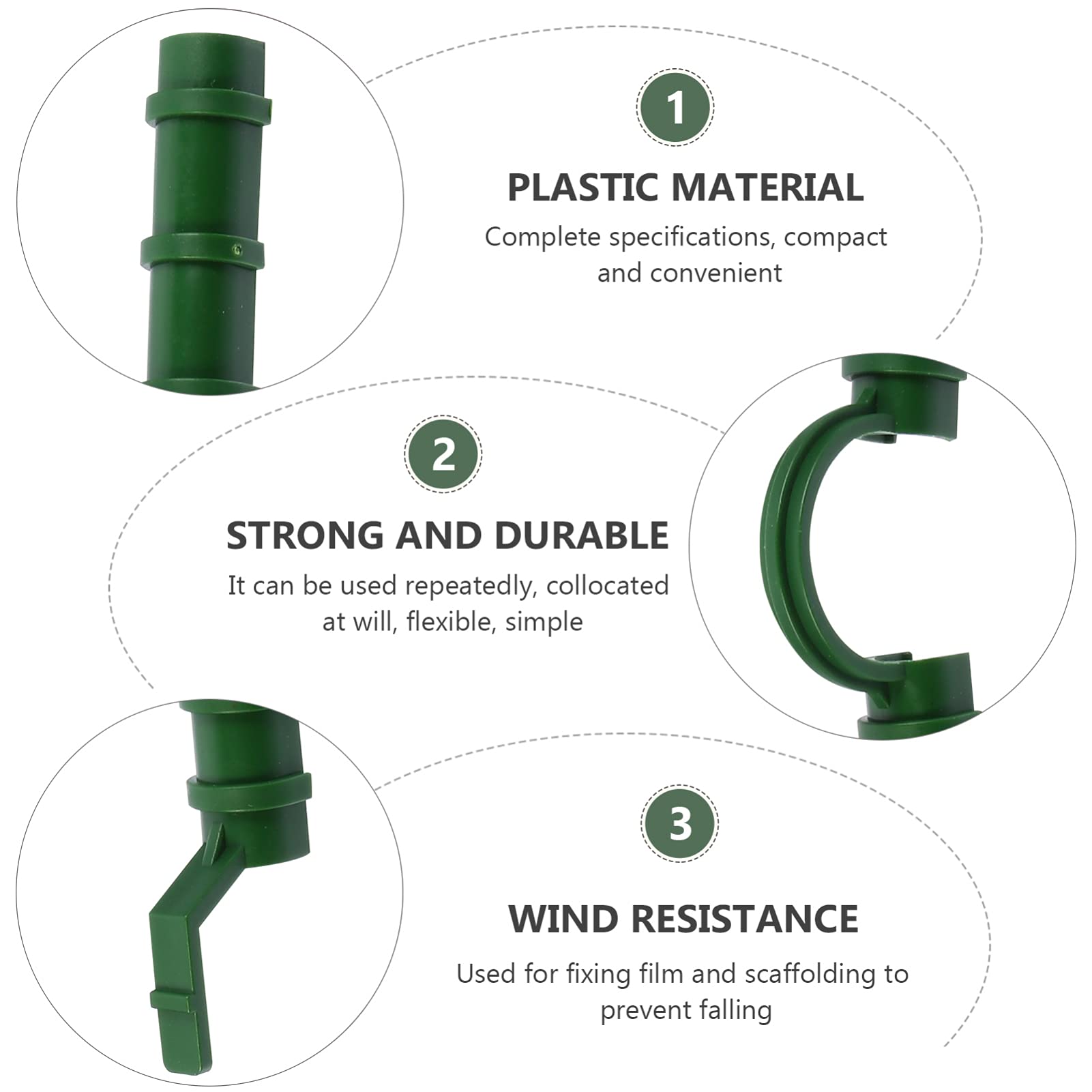 20pcs Heavy Duty Greenhouse Pipe Clamps - Film Clip, Netting Clip & Shade Cloth Mounting Clips for Secure Greenhouse, Shed & Garden Cover Installation - Perfect for DIY Greenhouse Projects & Plant Protection