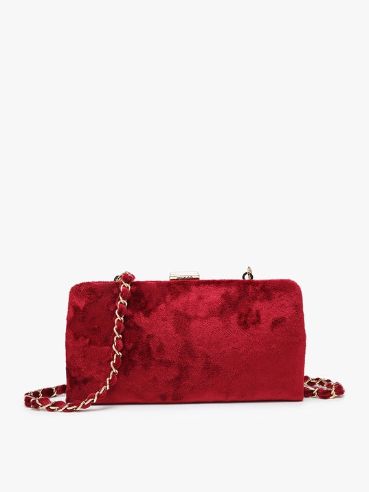 Sue Velvet Wallet Pouch Crossbody Bag for Women - Slim RFID Blocking Card Holder with Wristlet Strap - Perfect for Travel, Shopping & Everyday Use