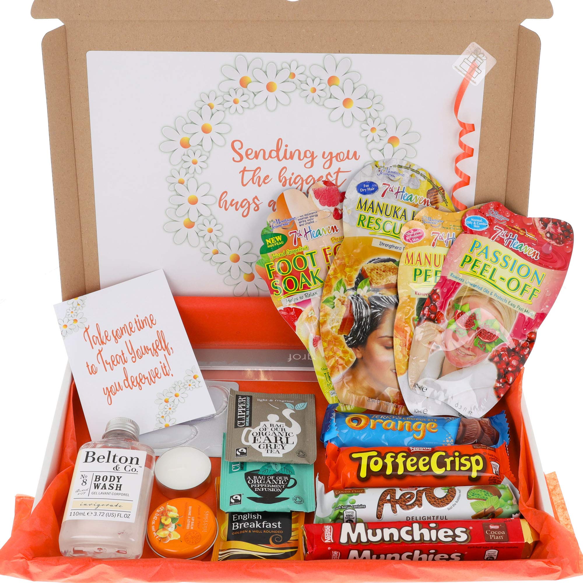Personalized Large Pamper Treat Gift Box - Tea Themed Hug in a Box for Women | Thoughtful Letterbox Gift for Birthdays, Anniversaries & Special Occasions | Perfect Relaxation Gift for Her