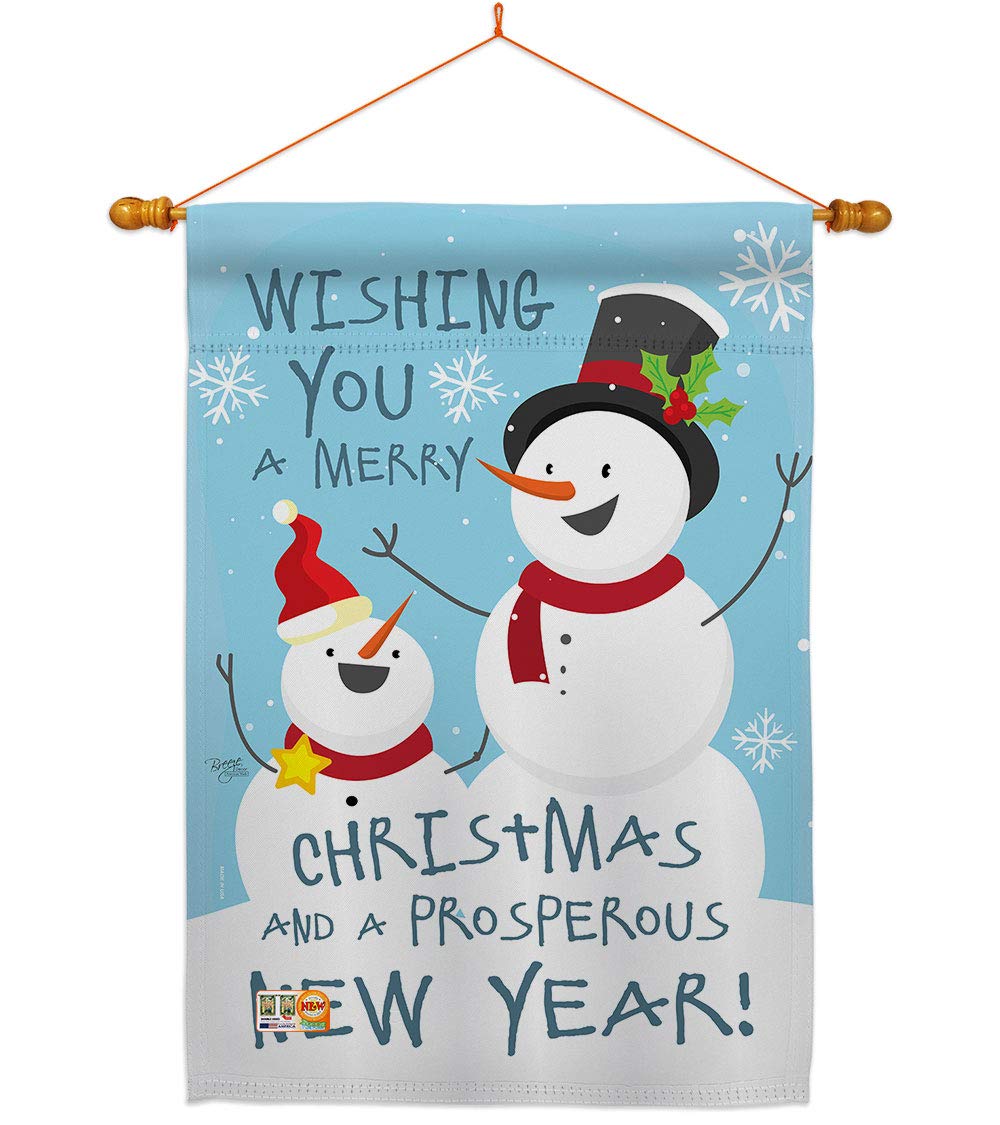 Snowman Christmas House Flag Set 28x40