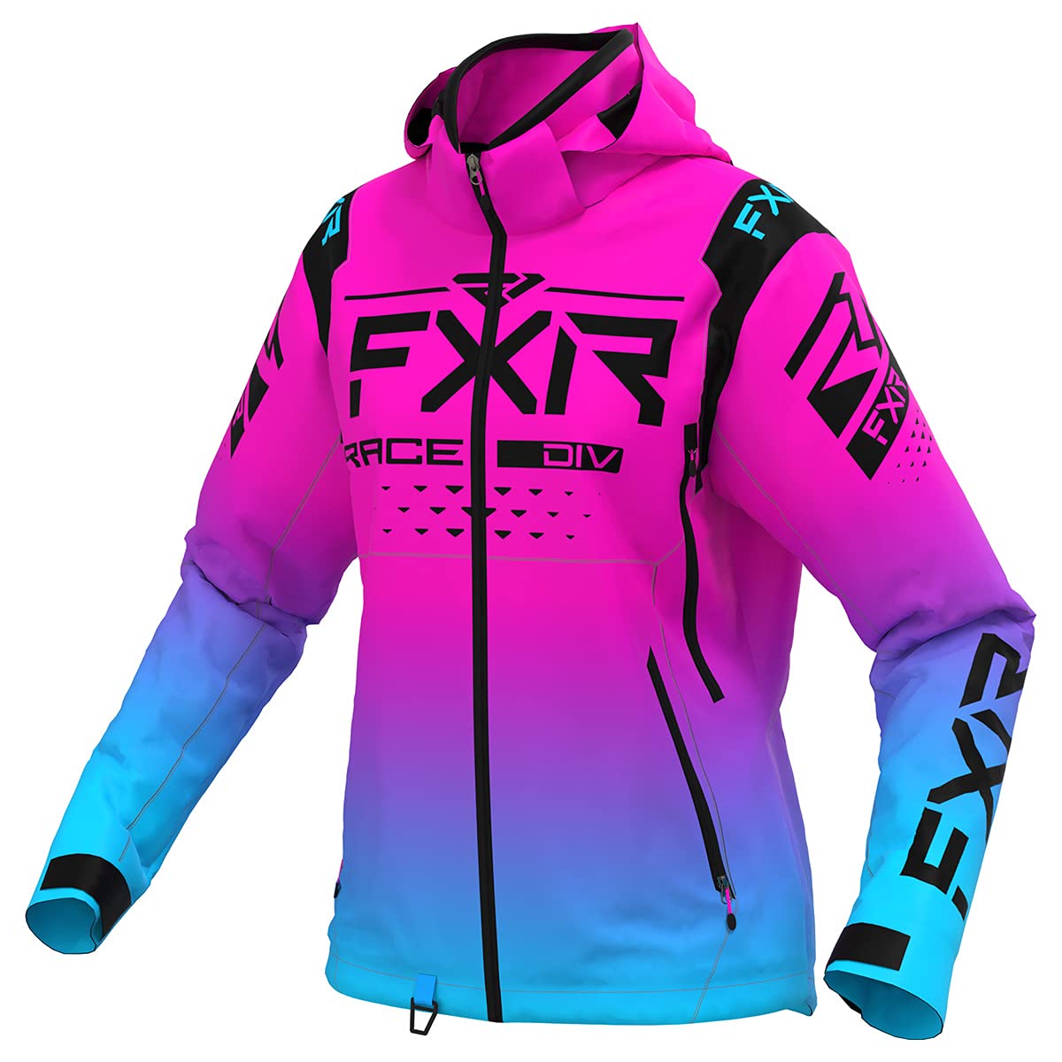 FXR Women's RRX Jacket - Electric Pink/Lilac/Sky - Size 2 - Waterproof Windproof Snowmobile Jacket for Winter Sports & Outdoor Adventures