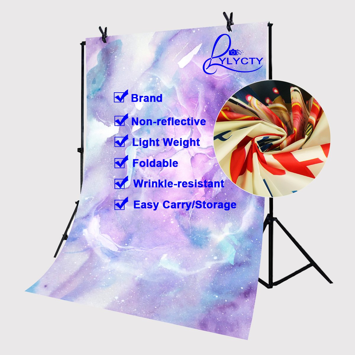 5x7ft Watercolor Marble Backdrop - Pink Purple for Studio Photography
