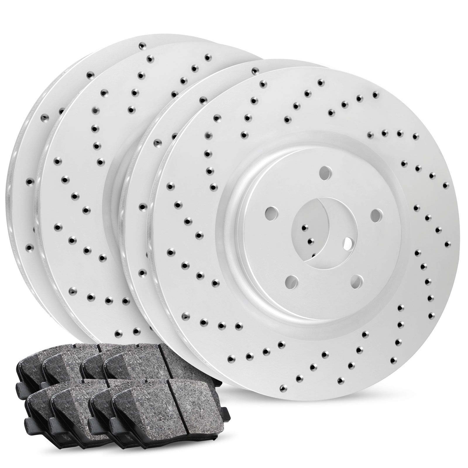 R1 Concepts Premium Ceramic Brake Pads & Rotors Kit - Front & Rear Brake System with Hardware - Fits 2014-2021 Mini Cooper - Perfect for Daily Commuting & Performance Driving
