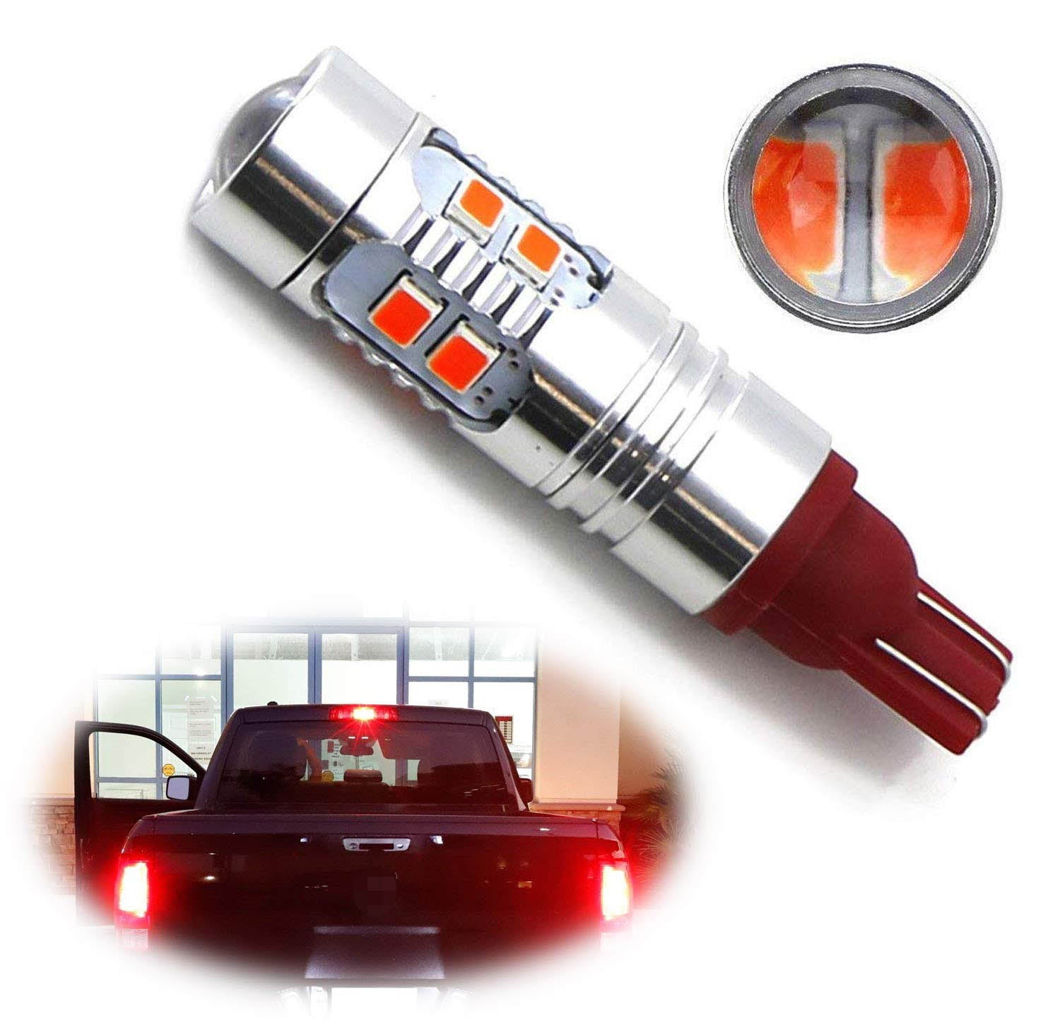 High-Intensity Strobe/Flashing Red 921 912 LED Bulb for Truck 3rd Brake Light - Durable, Bright Safety Light for Enhanced Visibility in Fog, Rain, or Night Driving