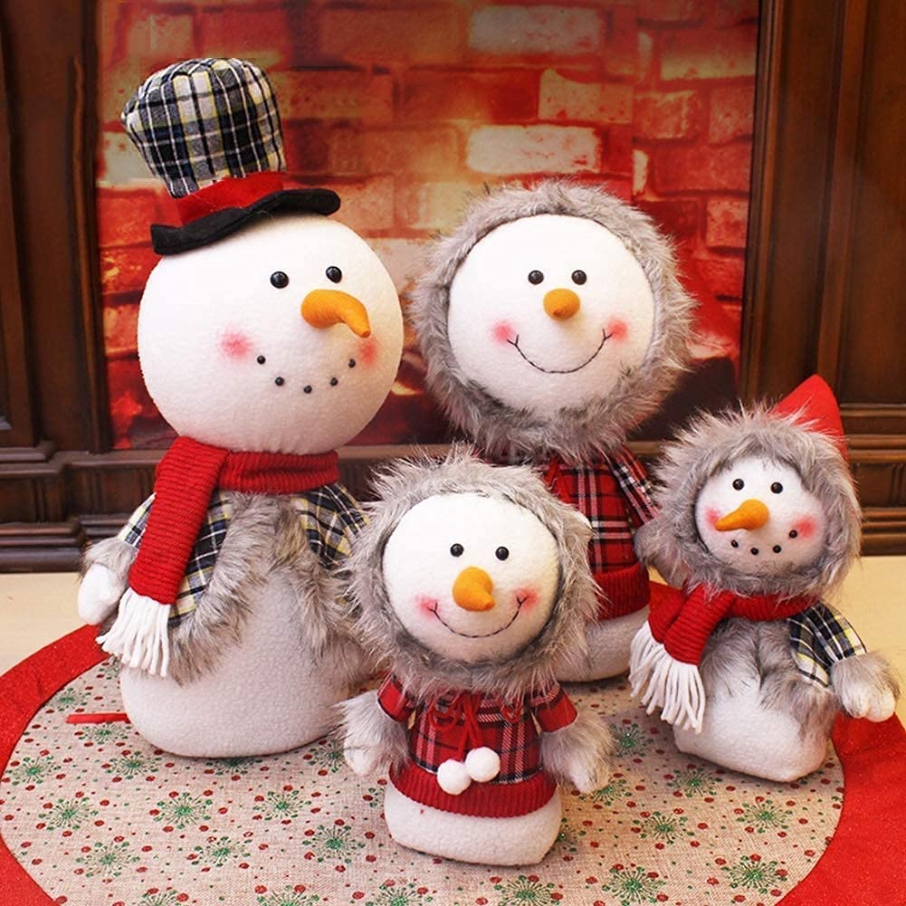 Handmade Standing Snowmen Christmas Decorations Set - Family Holiday Snowman Figurines for Home, Office & Tree Ornaments | Perfect for Christmas Party, Mantel Decor & Gift Giving