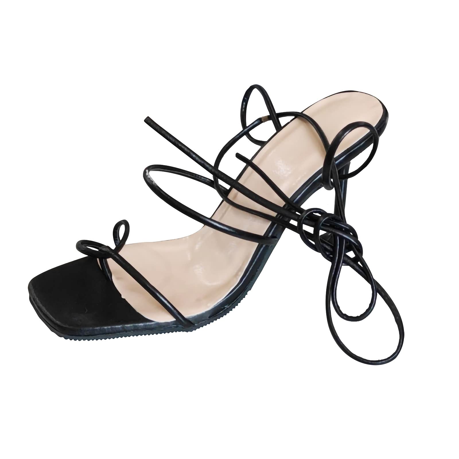 Women's Summer Fashion Gladiator Knee High Sandals - Trendy Open Toe Criss Cross Strappy Stiletto Heels with Lace Up Design | Perfect for Weddings, Parties & Night Out