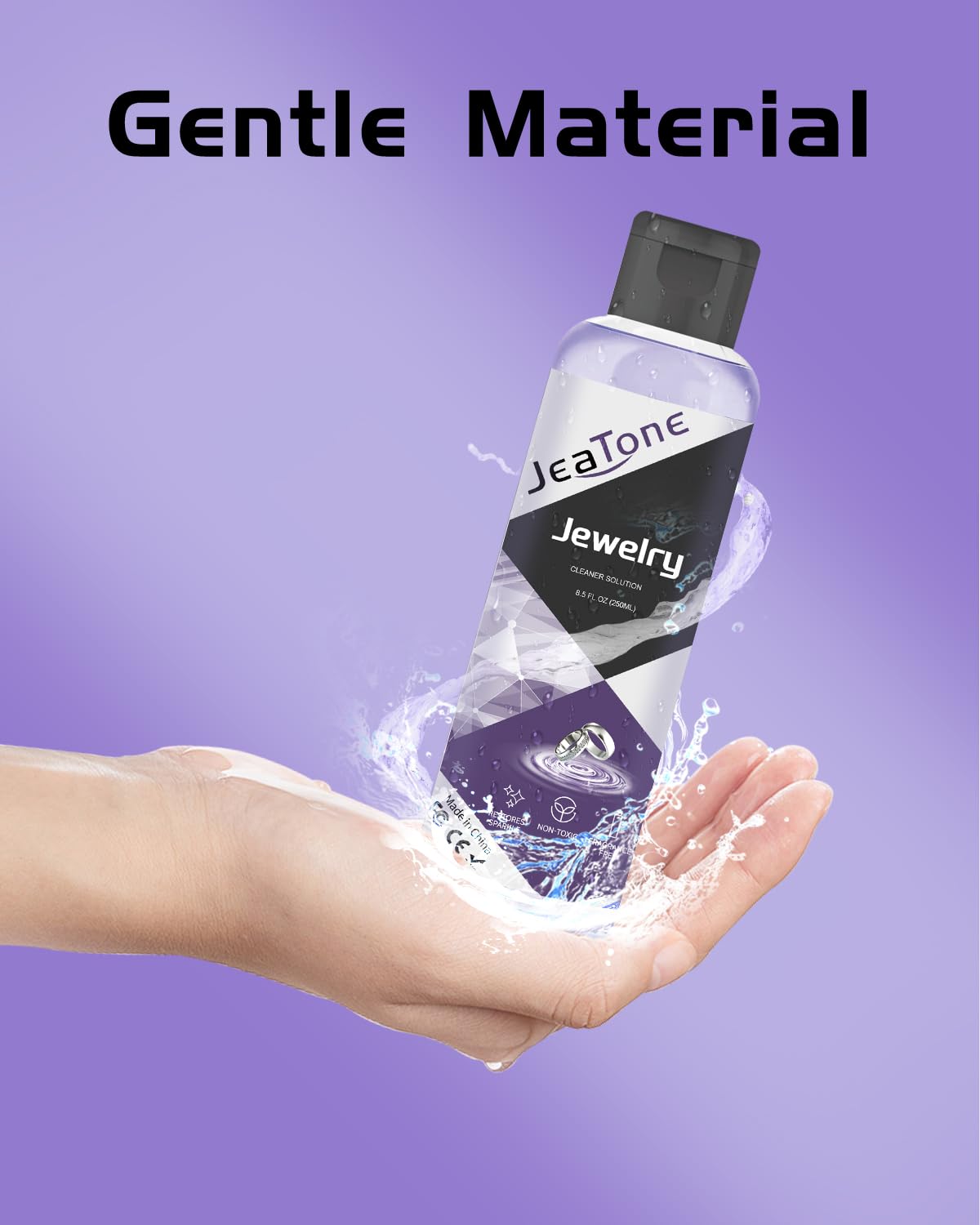 JeaTone 8.5 oz Jewelry Cleaner Solution - Safe for Gold, Silver, Diamonds & Rings | Professional Jewelry Cleaning for Necklaces, Earrings & Watches | Perfect for Daily Maintenance & Special Occasion Prep