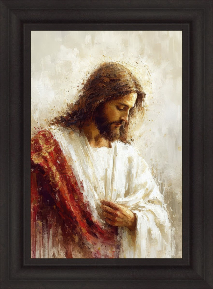 Jesus Christ in Red Robes - Religious Wall Art for Home & Church Decor - Perfect for Prayer Rooms, Sunday Schools & Christian Gifts