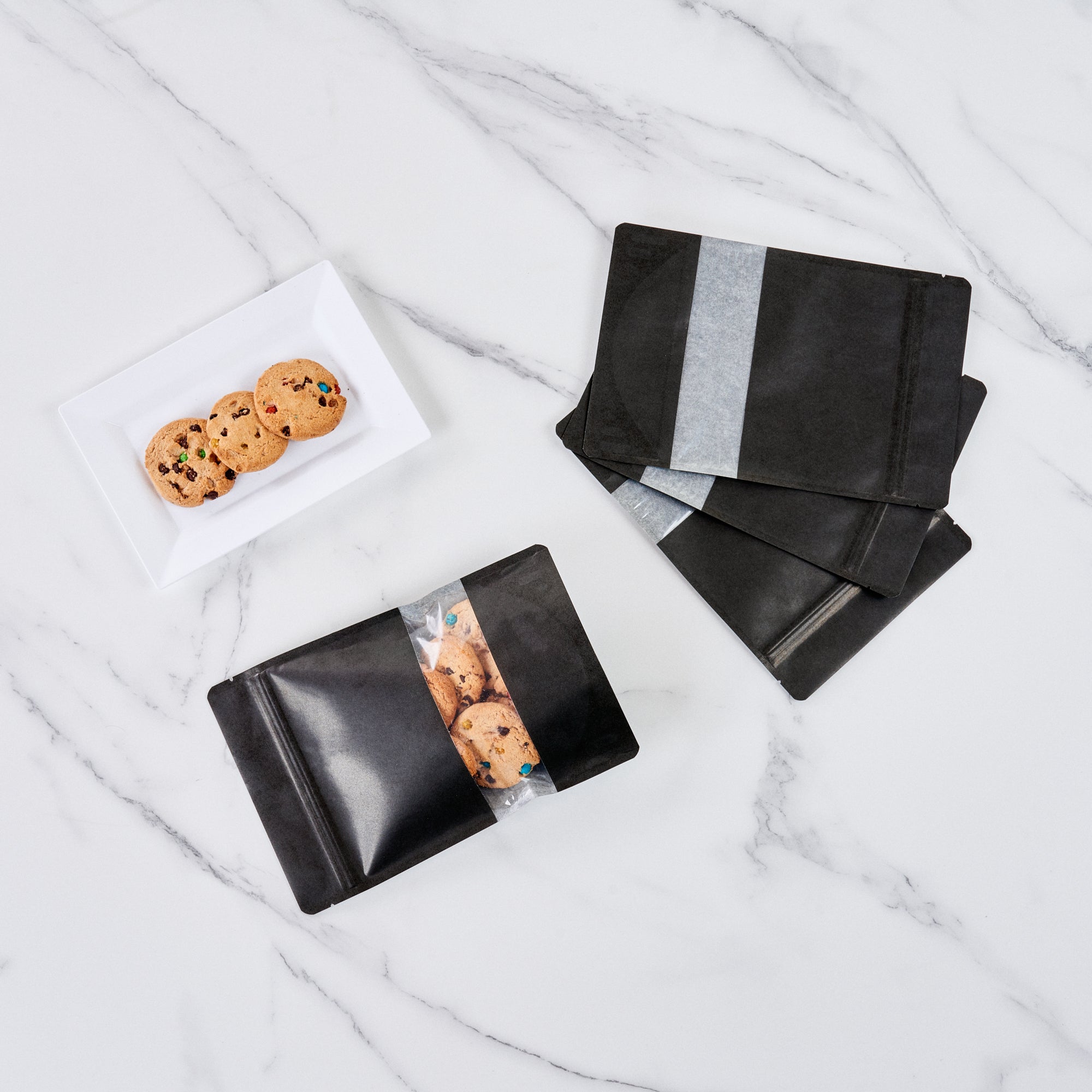 Heat Sealable Black Plastic Large Window Bags - 9