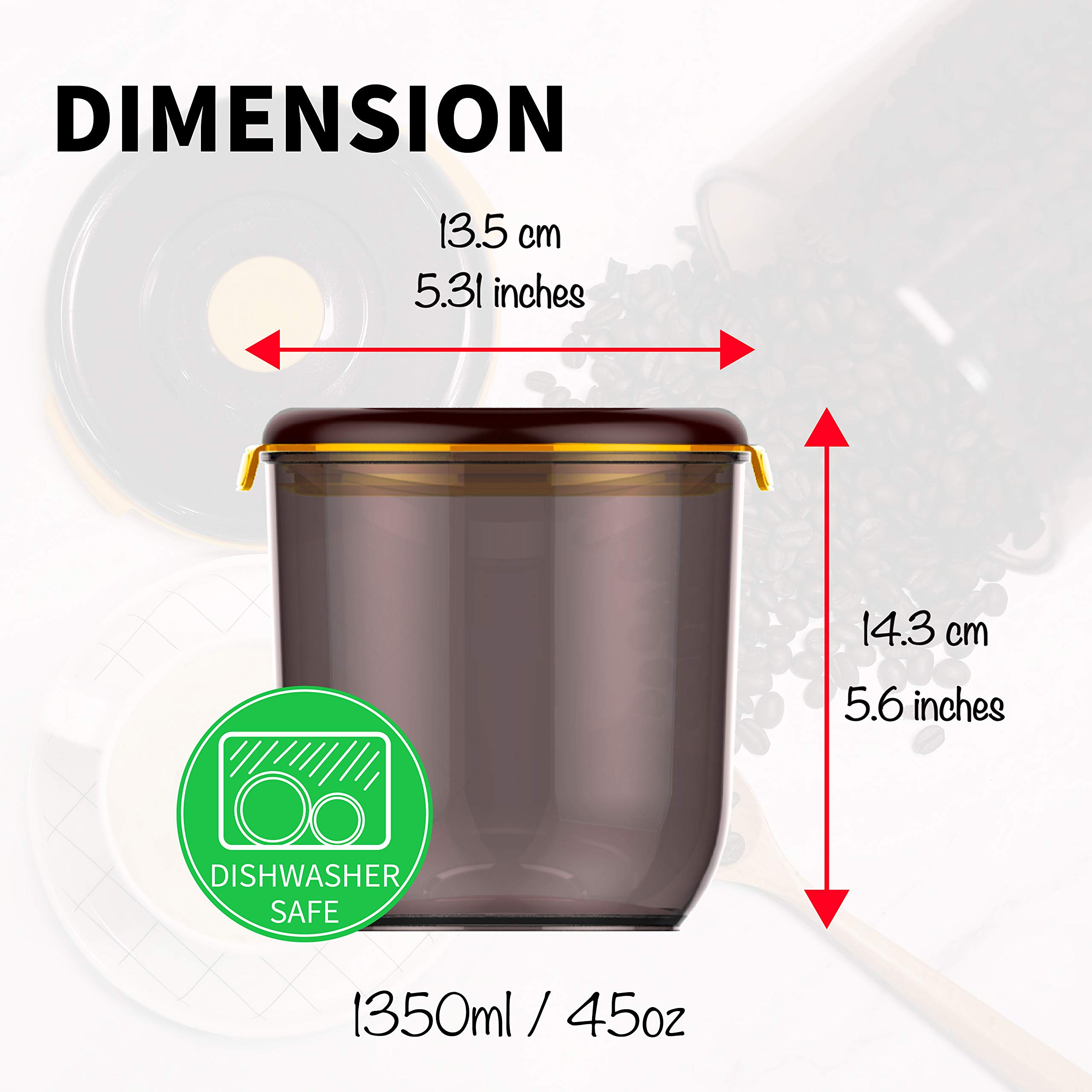 Premium FOSA UV-Protected Vacuum Storage Containers (2-Pack, 45oz Each) - Airtight Food Preservation for Coffee Beans, Tea Leaves, Herbs & Dry Goods - Ideal for Kitchen Pantry Organization & Freshness Protection