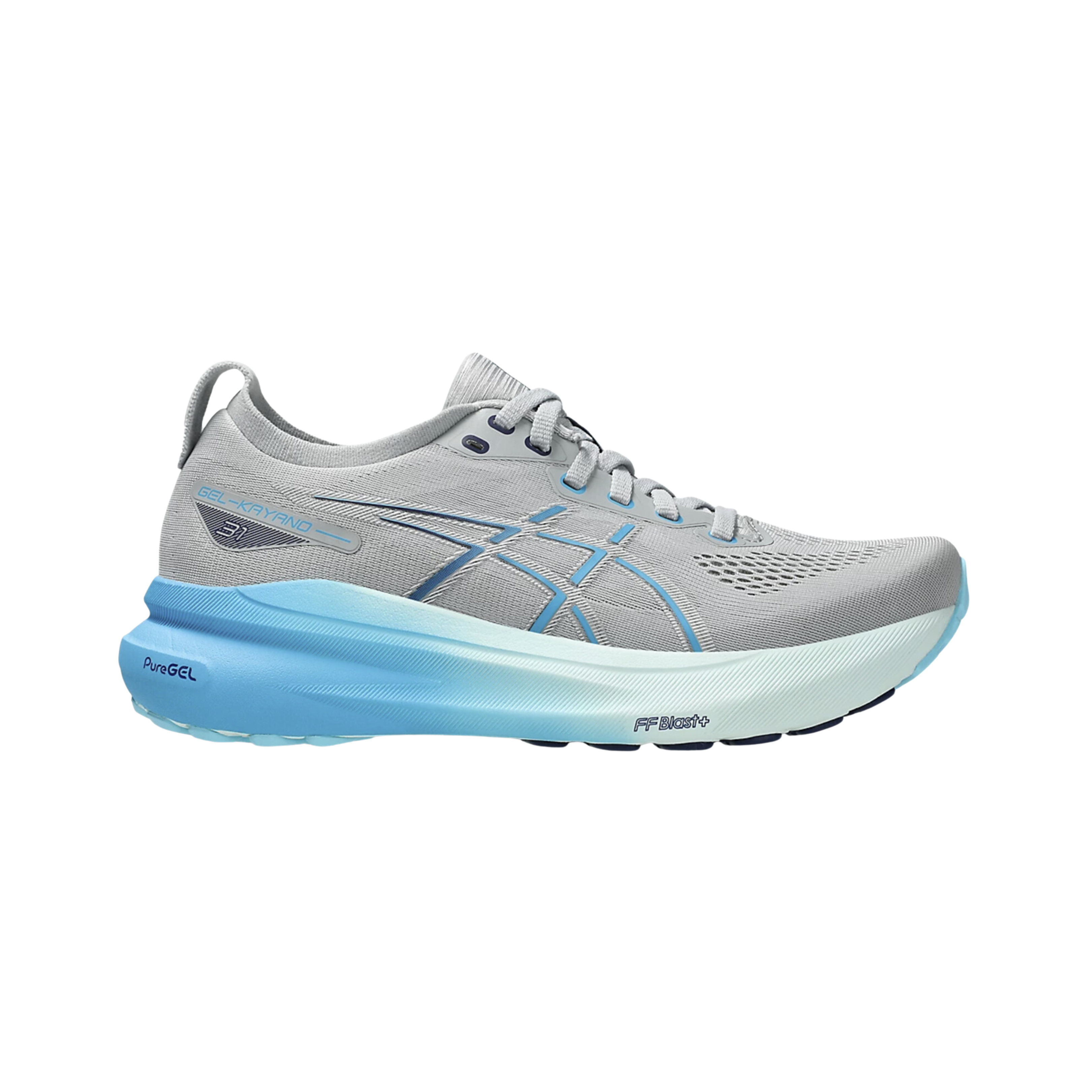 ASICS Women's Gel Kayano 31 Running Shoes - Piedmont Grey/Digital Aqua (B Width) | Lightweight Cushioned Sneakers for Jogging, Gym Workouts & Everyday Wear