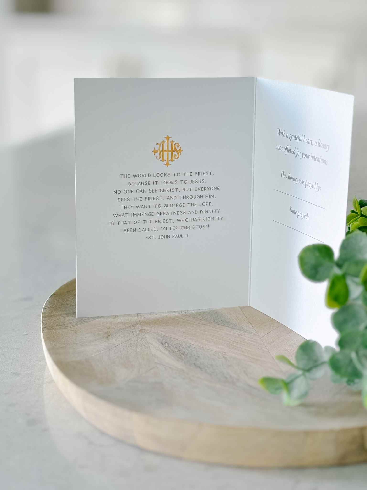 Thank You Priest Rosary Card Set of 4 - Religious Appreciation Gifts for Clergy, First Communion, Confirmation & Church Events