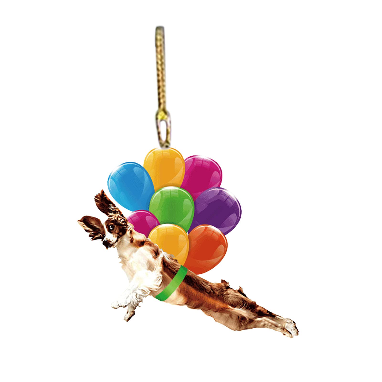 1/2/3PCS Cute Dog Car Hanging Ornament with Balloons - Flying Dog & Colorful Balloon Decor for Rear View Mirror - Funny Animal Keychain for Car Interior & Home Art Decoration - Perfect for Birthday Gifts, Baby Showers & Car Accessories
