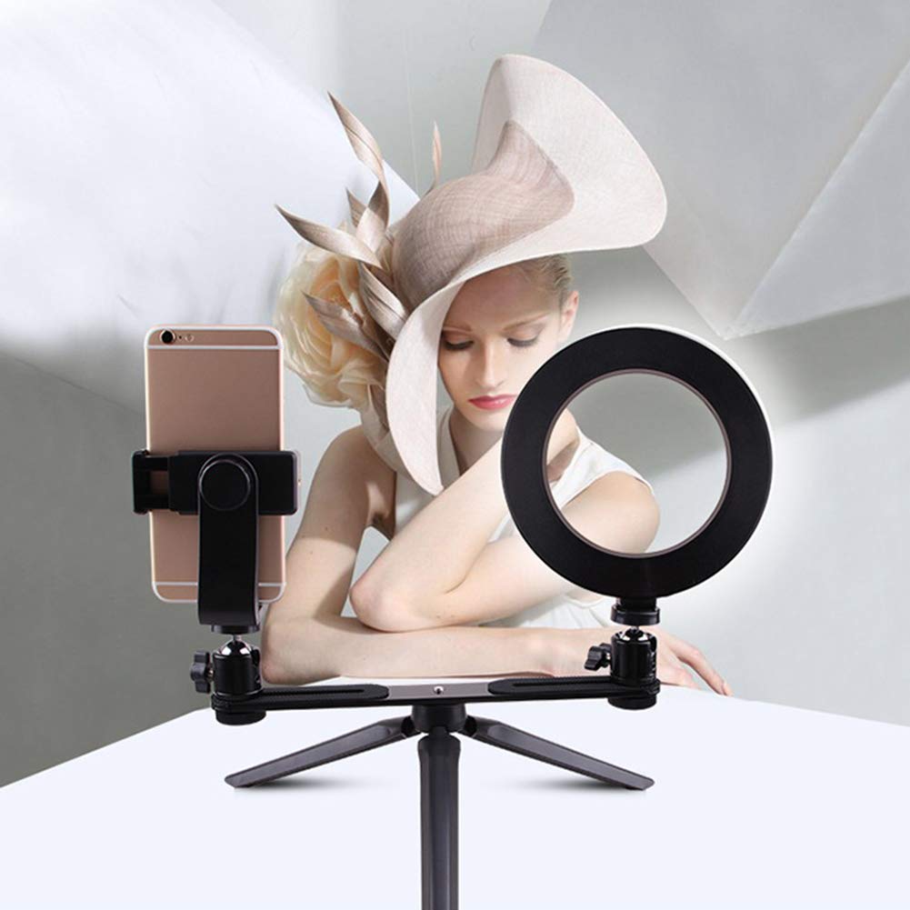 USB LED Ring Light - 360° Rotatable for Makeup & Photography | Desktop Beauty Lighting