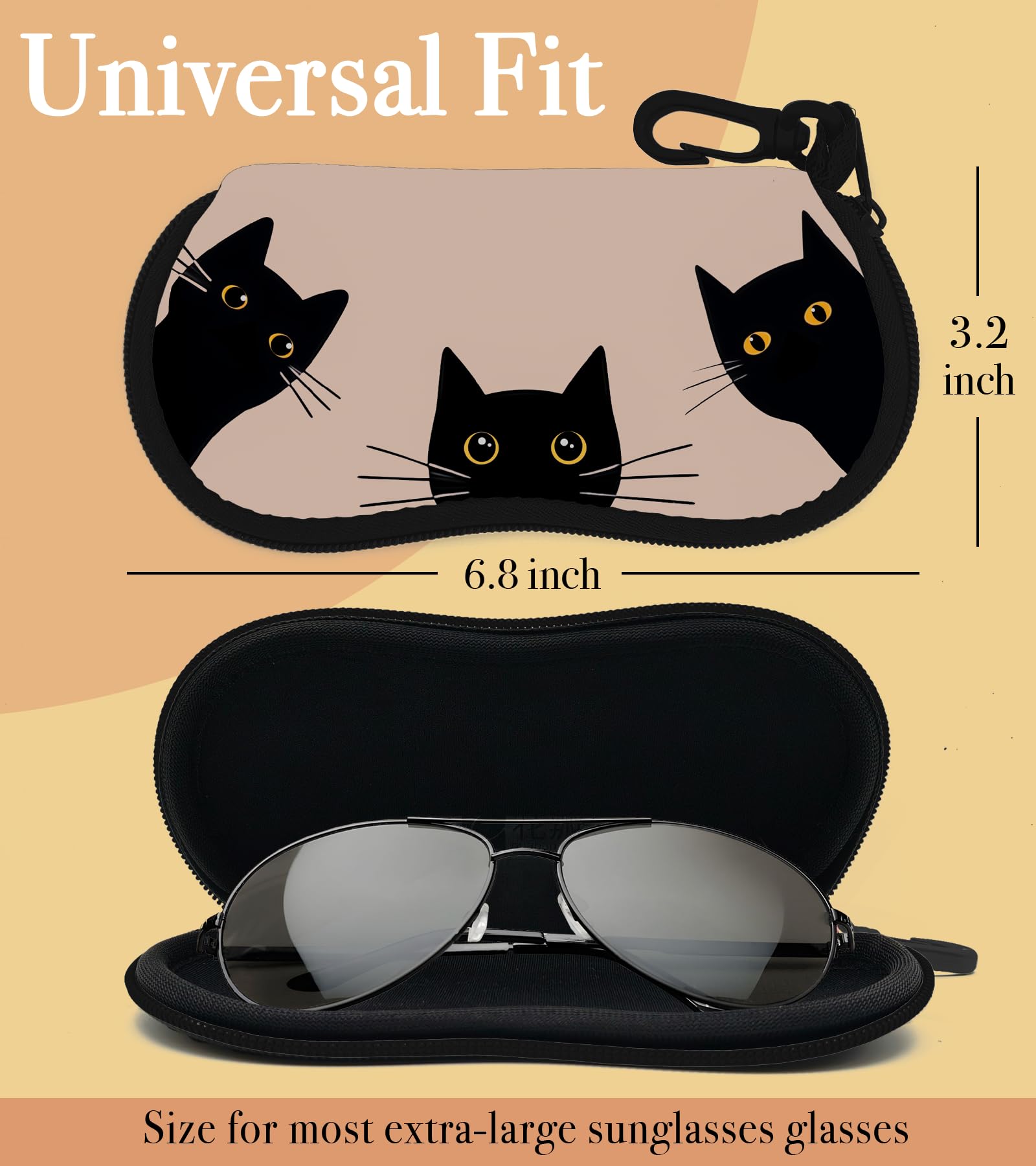 Cute Kawaii Sunglasses Case for Women & Kids - Soft Eyeglass Pouch for Travel