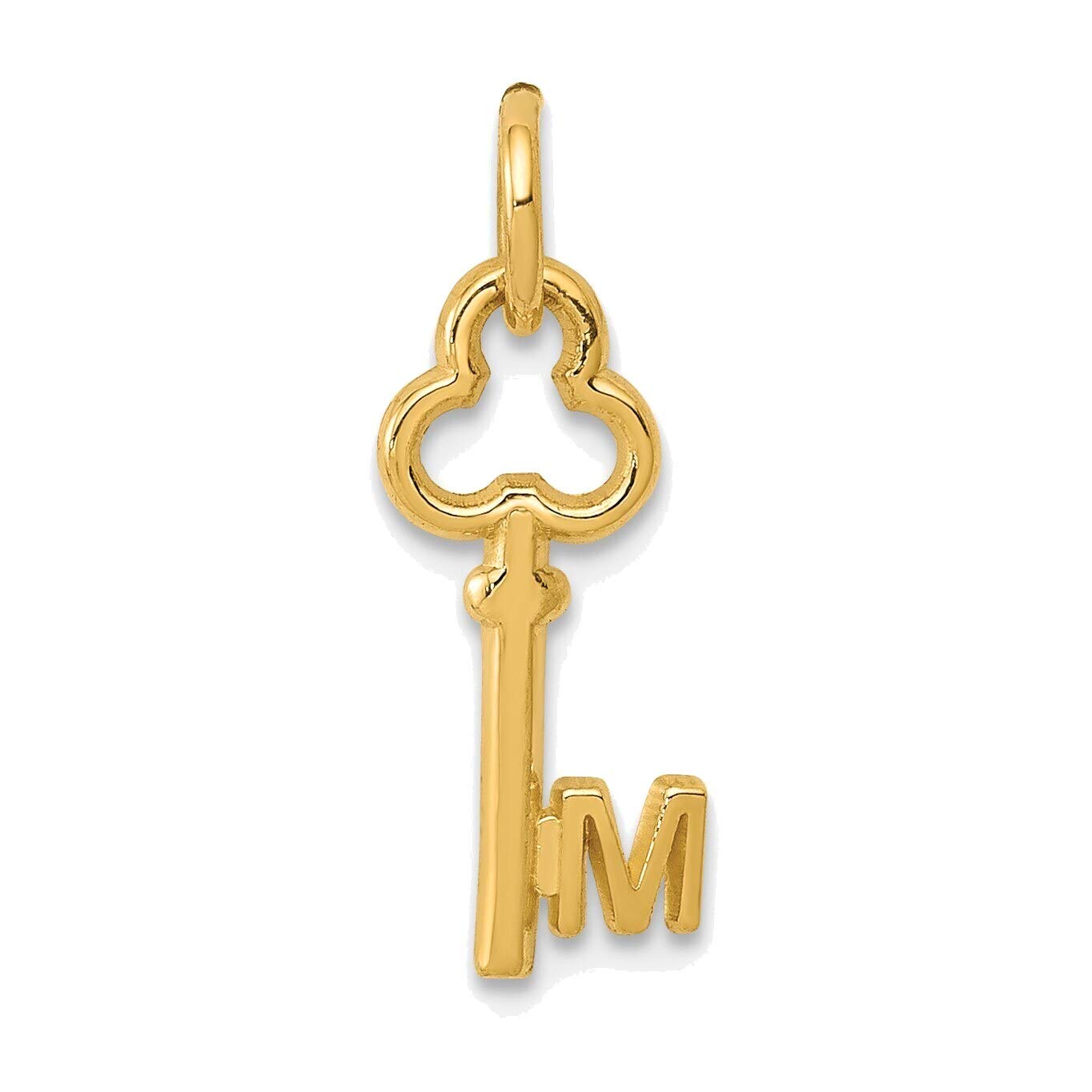 14K Yellow Gold Letter M Key Charm Necklace - Personalized Initial Jewelry for Women, Gifts for Her - Perfect for Birthdays, Anniversaries & Everyday Wear