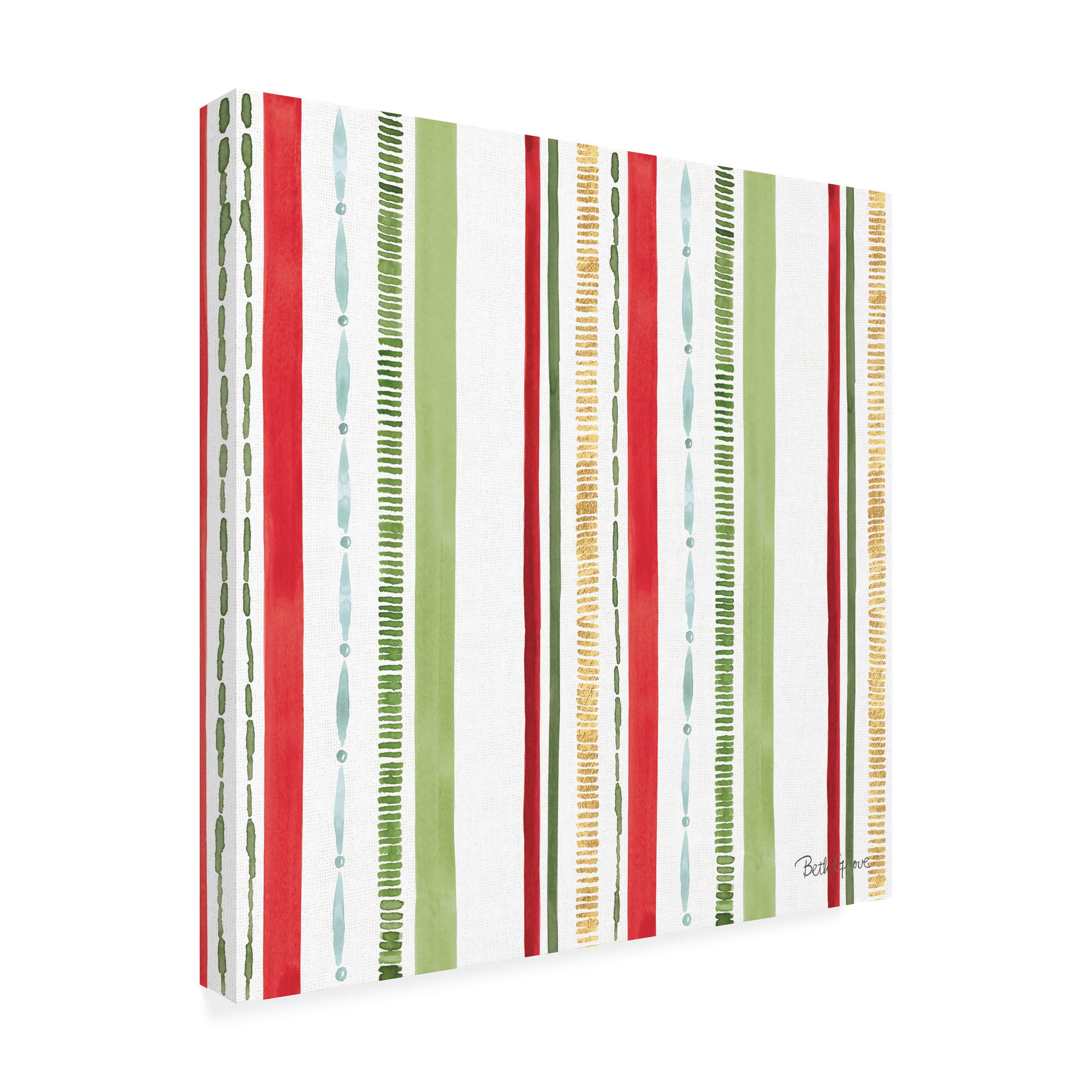Beth Grove 'Holiday Flora Pattern IV' Canvas Wall Art Print - Floral Home Decor for Living Room, Bedroom & Office