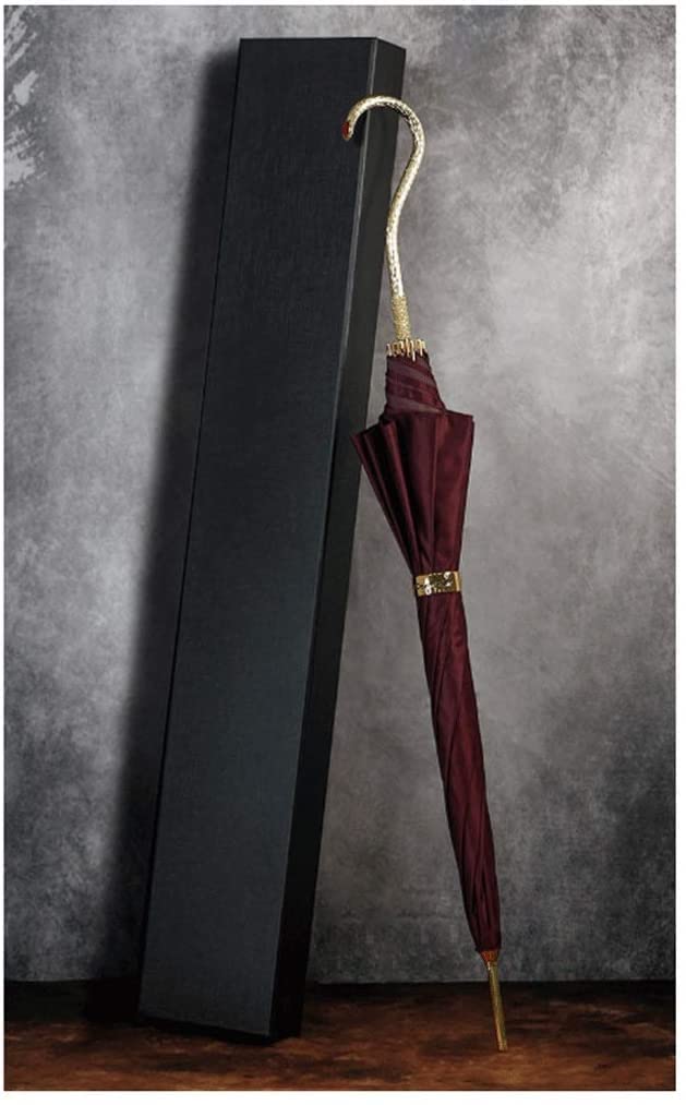 ROSPRO British Style Long Handle Double Umbrella - Solid Color, Curved Shank with Artificial Diamond Design for Men & Women - Perfect for Outdoor, Garden, Beach & Wedding Events (Color: K)