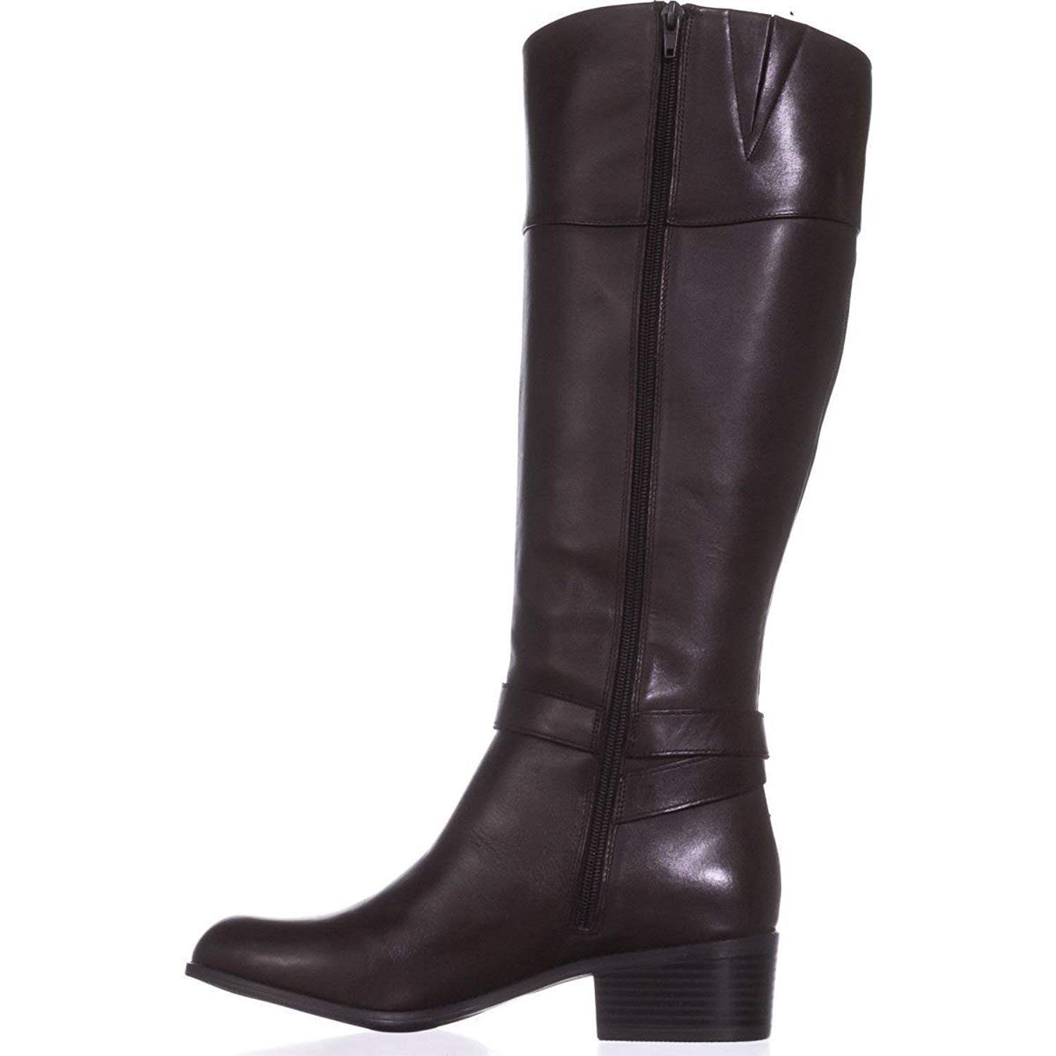 Alfani Women's Berniee Leather Knee High Boots - Round Toe, Size 7.0, Fashionable Cold Weather Boots for Winter Outfits & Office Wear