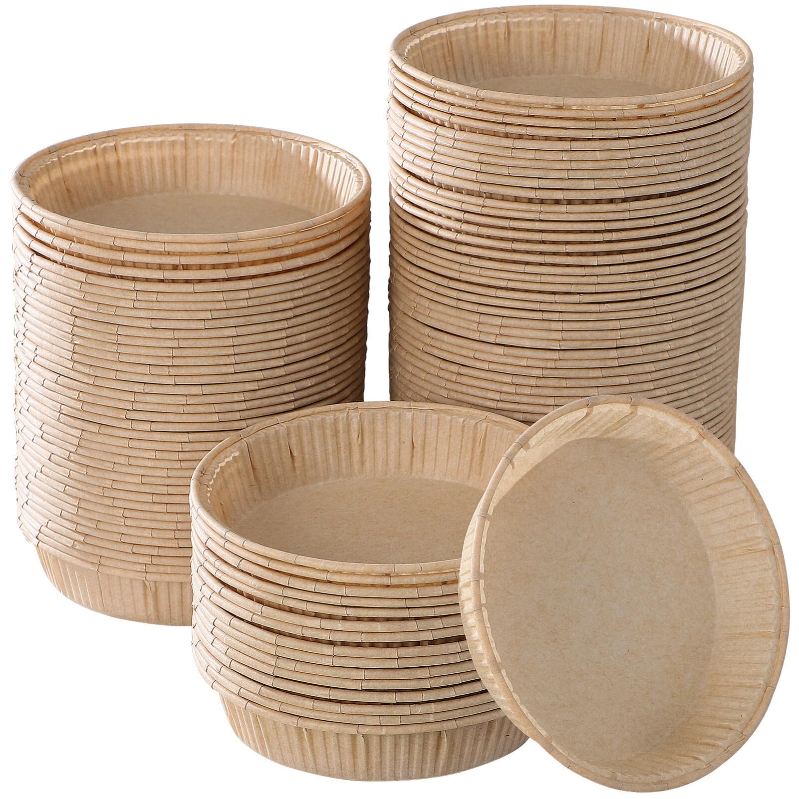100 Pcs Heavy Duty Nonstick Round Quiche Pans with Fluted Sides - Perfect for Baking Pies, Tarts, Desserts | Ideal for Home Bakers, Professional Chefs & Holiday Cooking
