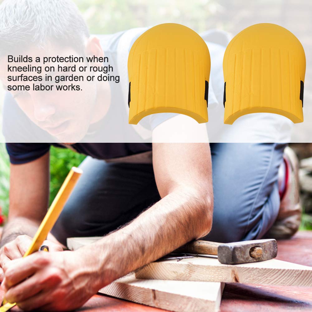 Non-Slip Work Knee Pads - Heavy Duty Gardening, Construction & Lawn Care Knee Protection - Comfortable & Durable Yellow Knee Guards for Outdoor Activities, Flooring Work & DIY Projects