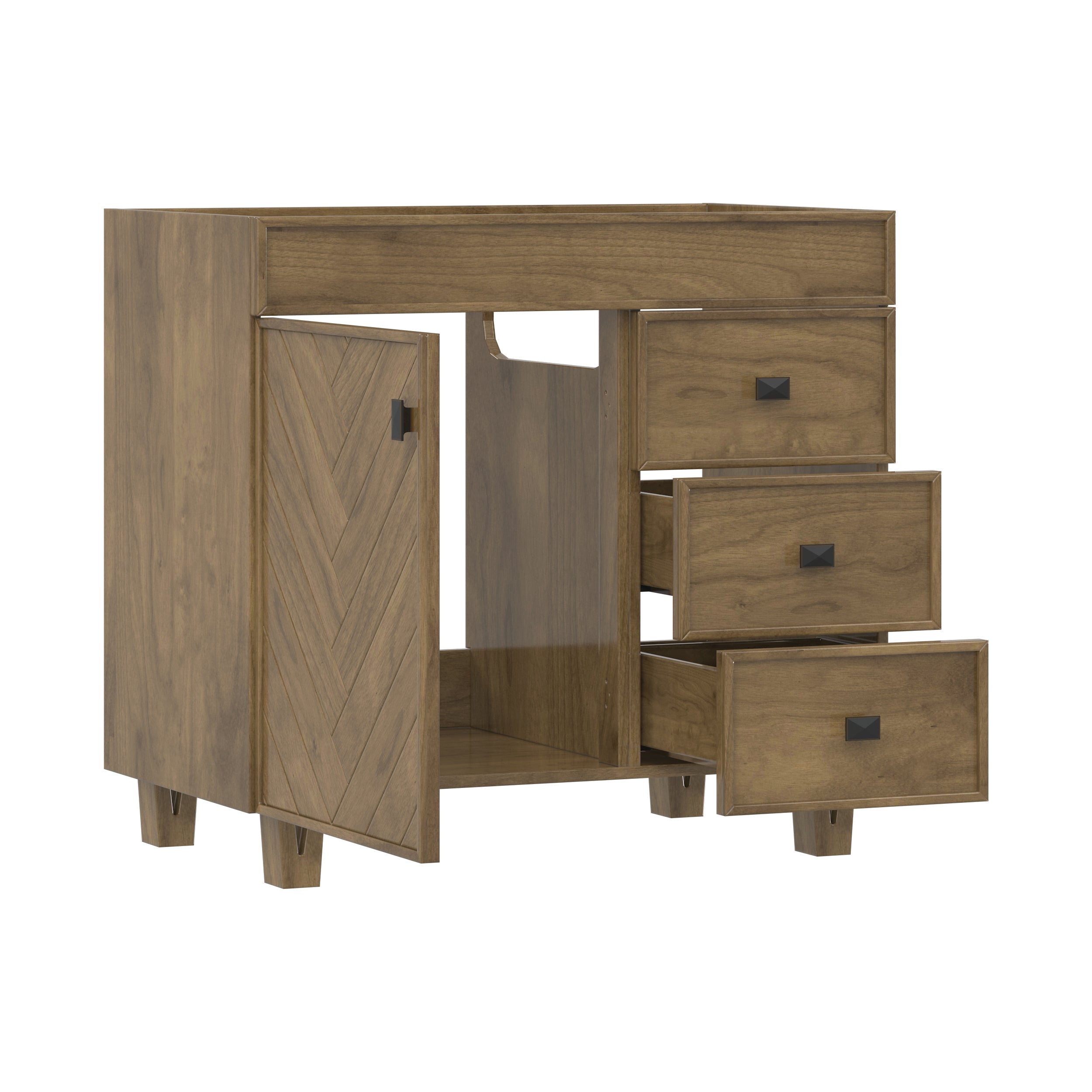 ASTER 36-Inch Bathroom Vanity with Quartz Countertop - Right Side Drawers for Modern Bathroom Storage & Organization - Perfect for Small Bathrooms, Powder Rooms & Home Renovations