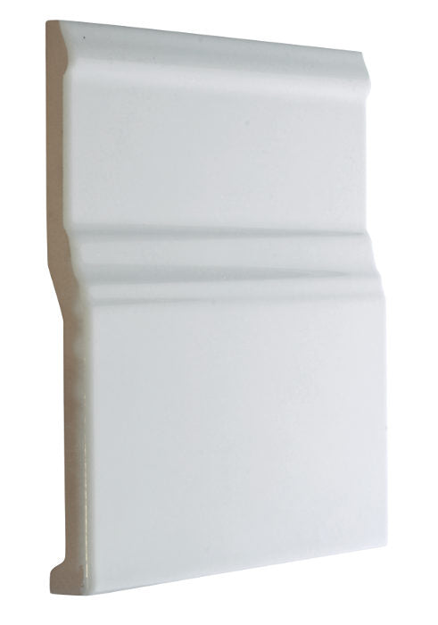 Kakel Victoria White Glossy Floor Tile Baseboard 15 x 15 cm - Perfect for Bathroom & Kitchen Renovation