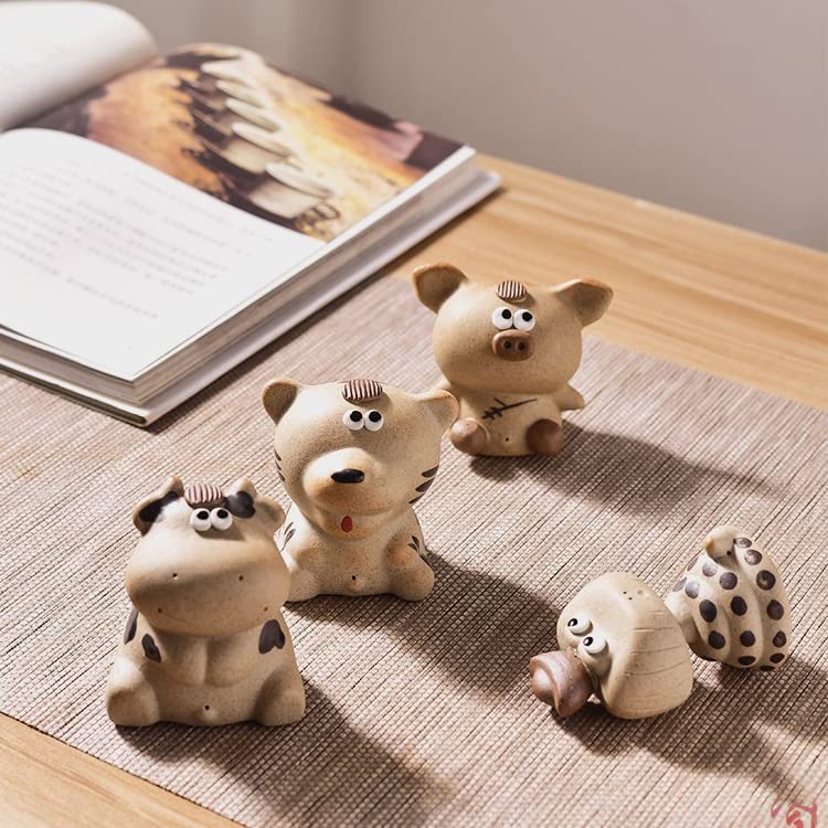 Chinese Zodiac Purple Clay Tea Pet Tiger - Cute Funny Tea Accessory for Kung Fu Tea Sets | Perfect Gift for Tea Lovers | Home, Office & Car Decor | Feng Shui & Tea Ceremony Essential