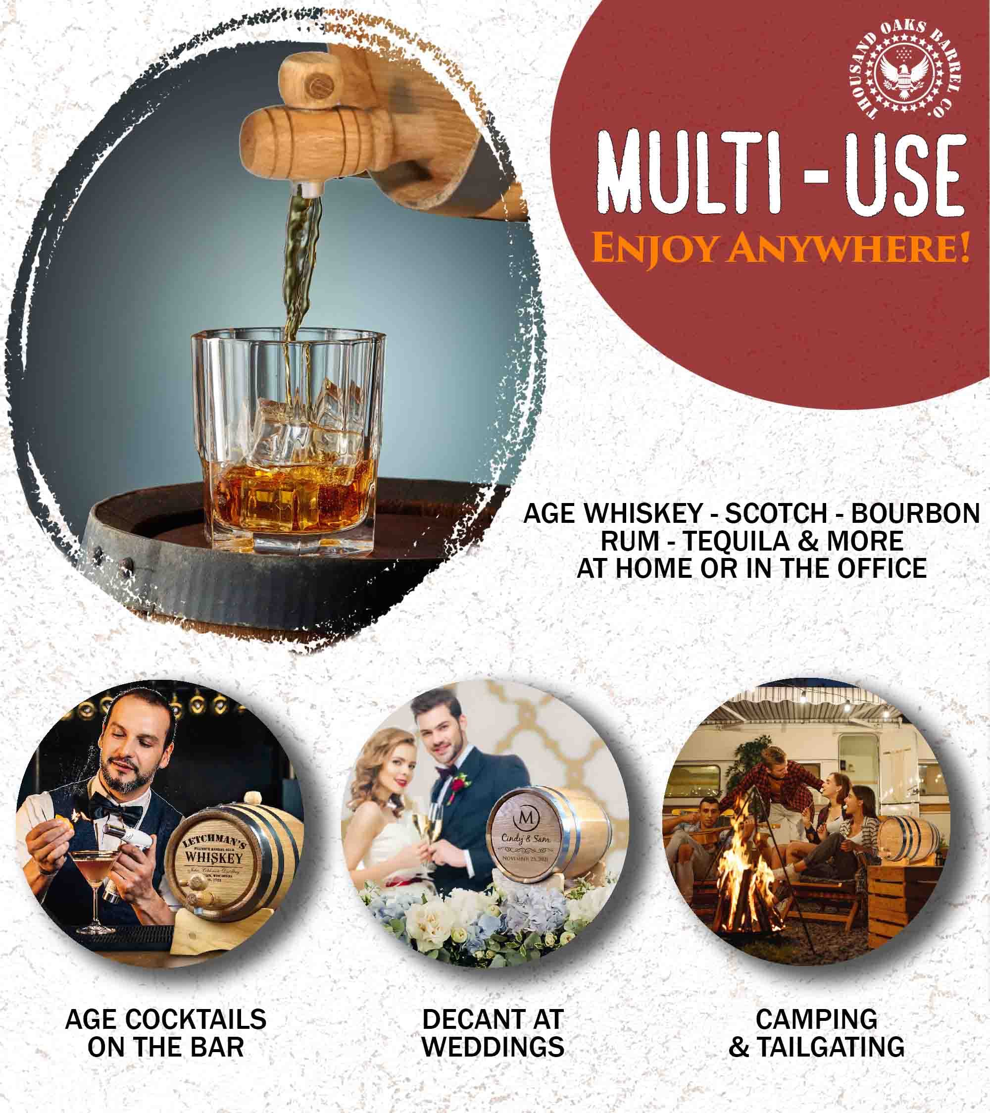 Small Batch Bourbon Whiskey Making Kit with Chalkboard & Instruction Book – DIY Oak Barrel Aging for Home Distilling – Perfect Father’s Day Gift (1L) – Ideal for Home Brewing, Whiskey Enthusiasts & Unique Gift Giving