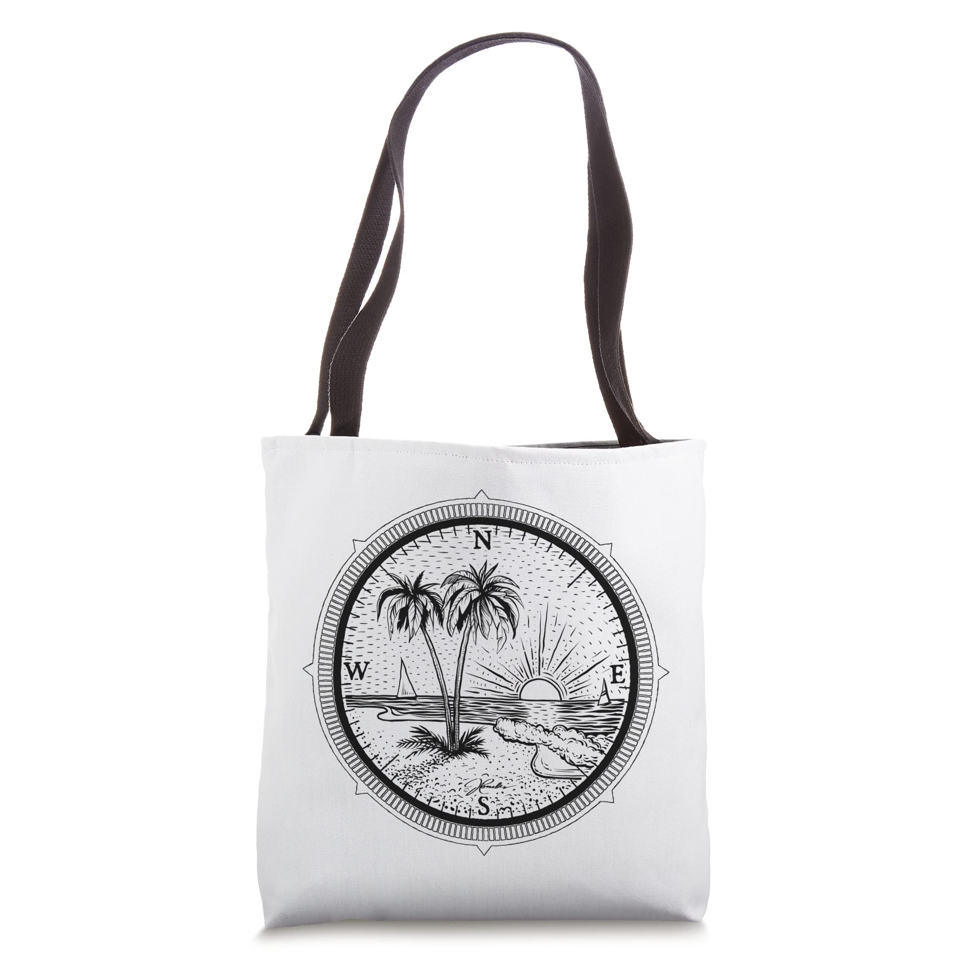 JCombs: Stylish Compass Rose & Beach Tote Bag - Perfect for Travel, Shopping & Summer Outings