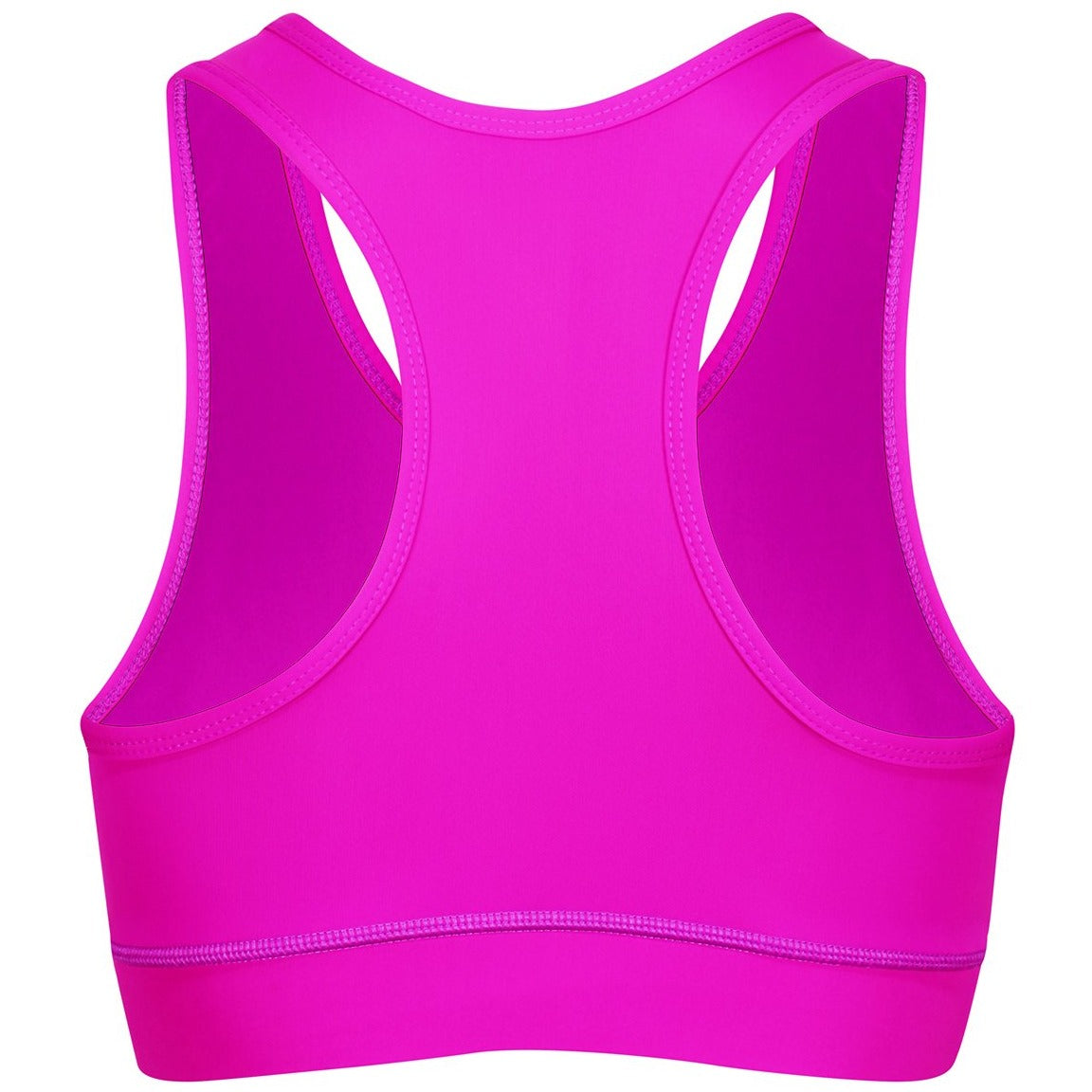Neon Pink Racerback Sports Bra for Women - High Support Workout Top for Running, Yoga & Gym - Breathable Seamless Fitness Tank Top