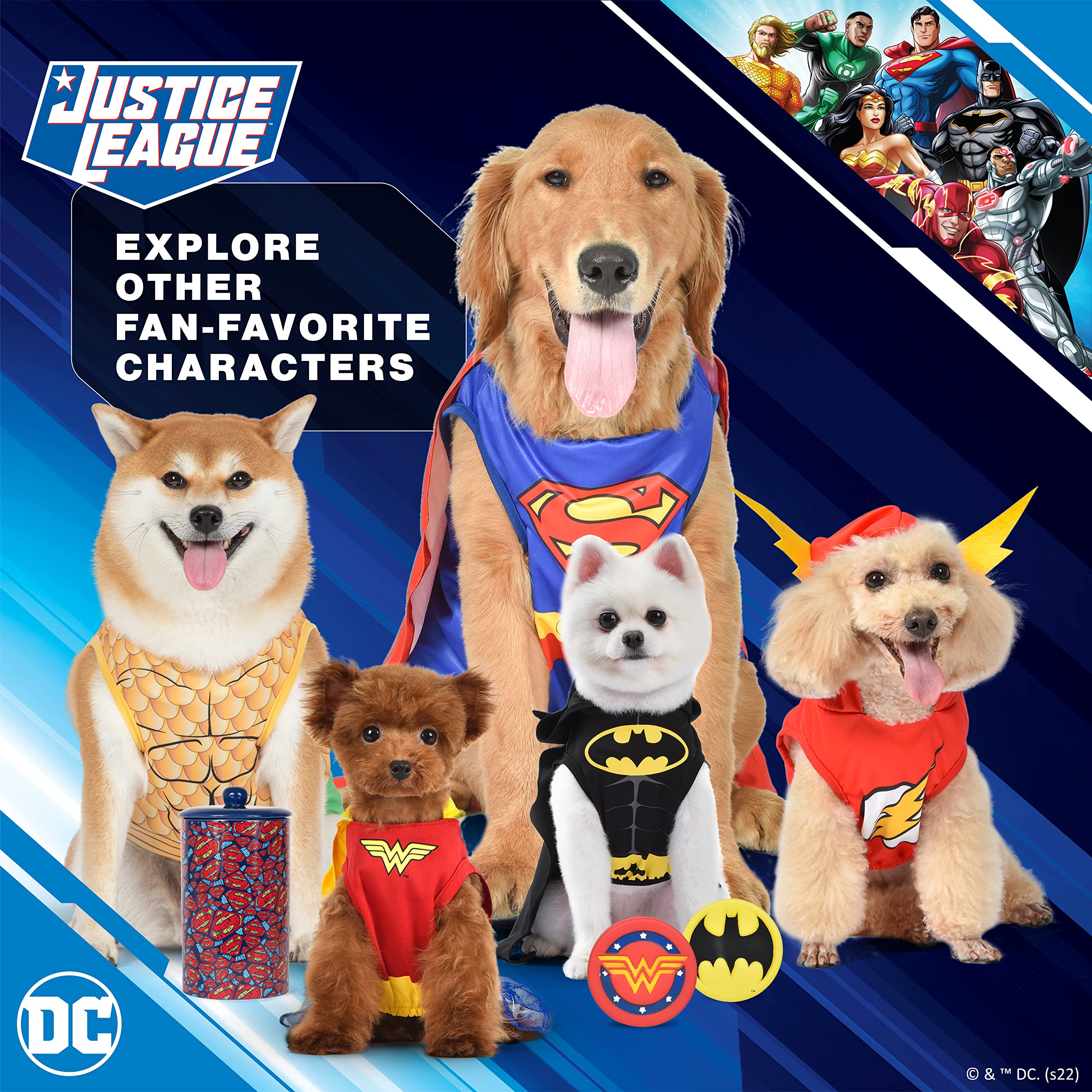 DC Comics Batman, Superman, Wonder Woman Plush Squeaky Dog Toys - 27 Piece Bulk Pack of 4
