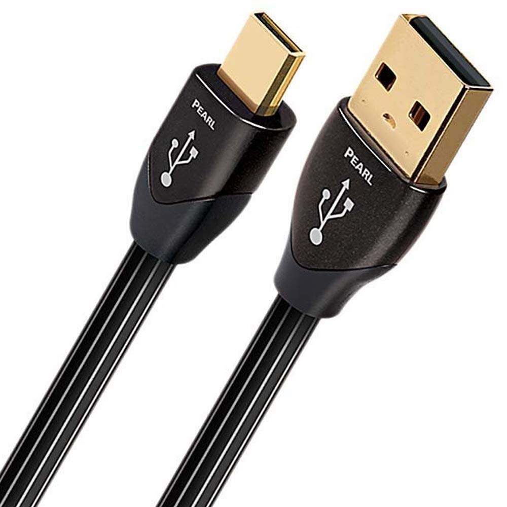 AudioQuest Pearl 1.5m Micro-USB Cable - High-Speed USB 2.0 A to Micro-B Male/Male Charging & Data Sync Cable (Black) - Perfect for Smartphones, Tablets & Portable Devices