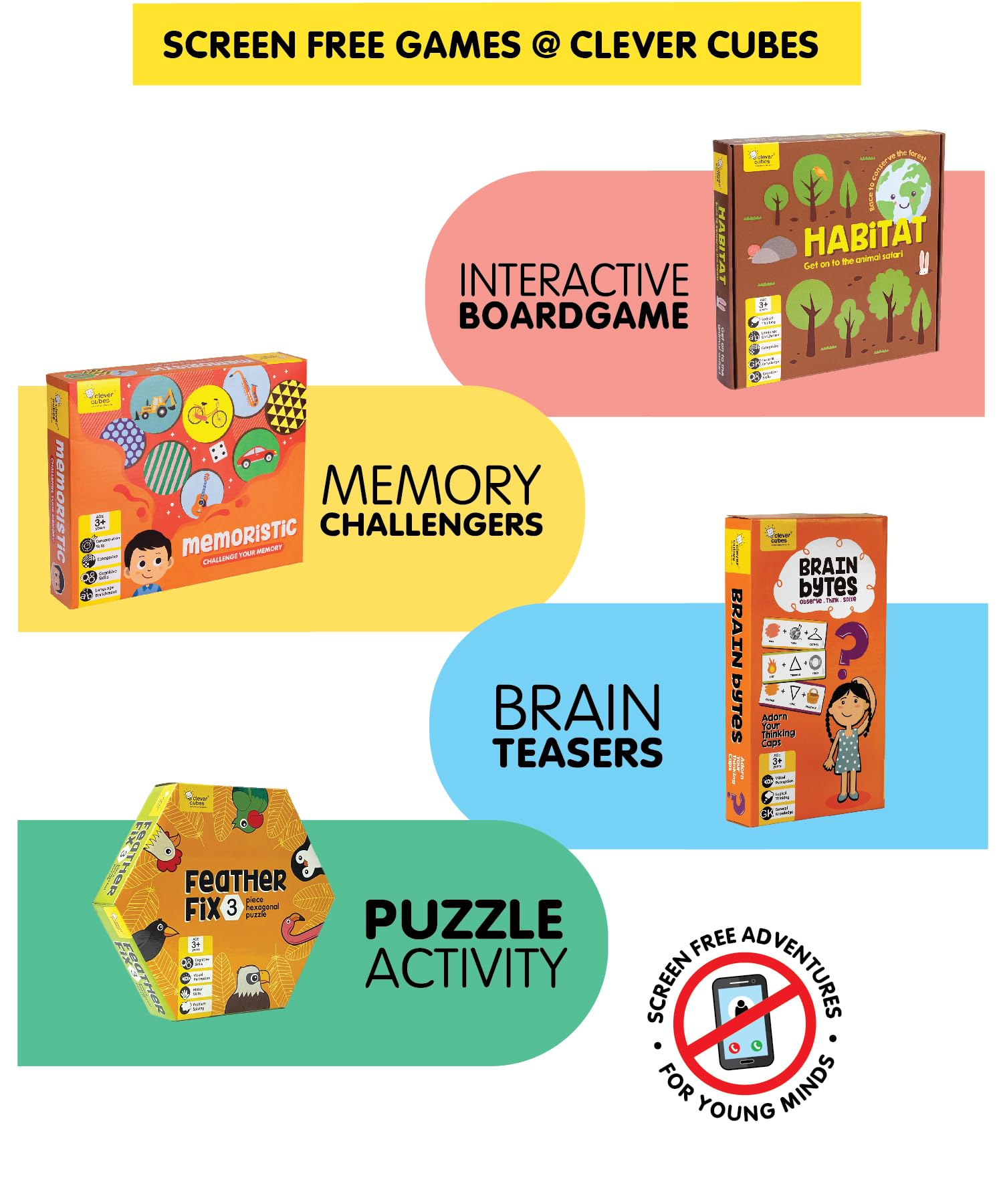 Clever Cubes Amusing Animals - Fun & Educational Activity Games for Kids | Perfect Birthday Party Favors, Classroom Rewards & Learning Gifts