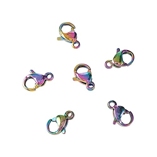 Stainless Steel Lobster Clasp_Colorful_ 9x6mm_100pc