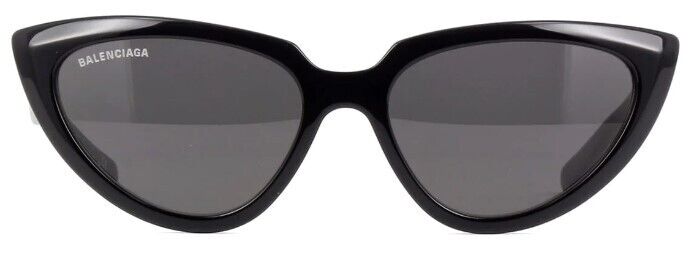 Balenciaga BB0182S 001 Black/Grey Cat Eye Sunglasses for Women - Stylish Full Rim UV Protection Shades for Outdoor, Beach & Driving