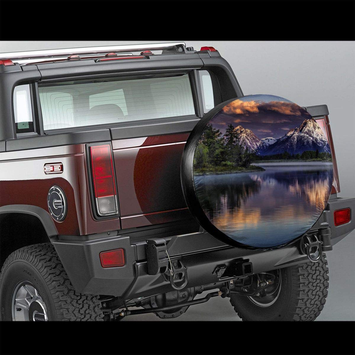 Premium USA Scenic Tire Cover - Mountains, Rivers & Sky Design - Fits 15