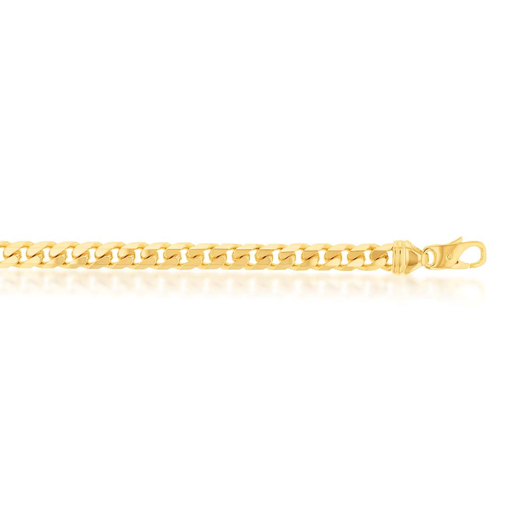 9ct Yellow Gold 250 Gauge Curb 21.6cm Bracelet for Women - Classic Chain Link Jewelry for Everyday Wear & Special Occasions
